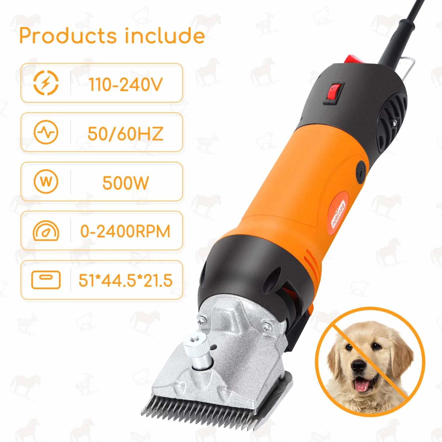 Nobleza 550W de Pelo Caballos máquina para esquiladora Caballo Cortar ovejas eléctrica cortadora Maquina Profesional Kit de Belleza de Ajuste de Seis velocidades