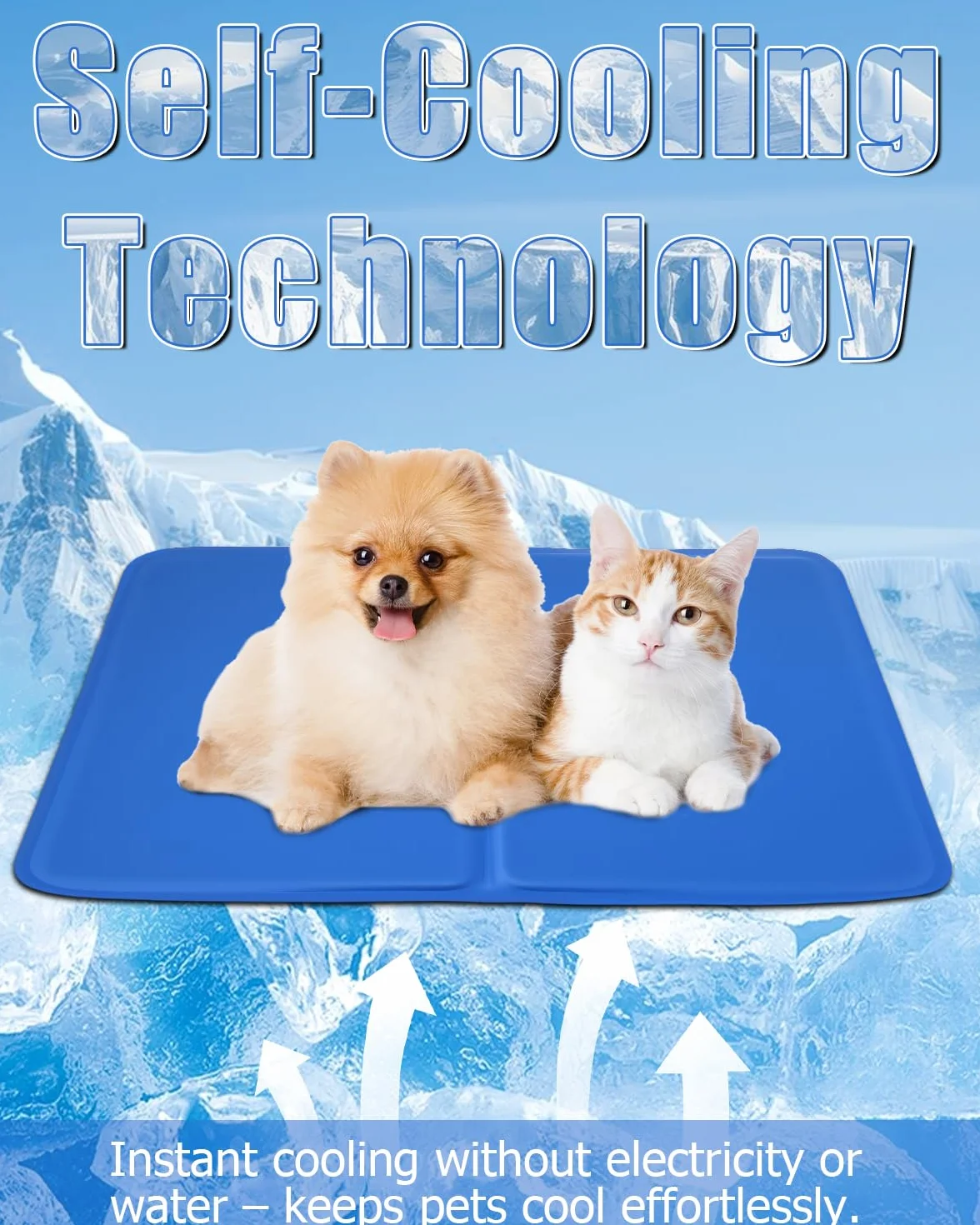 Alfombra Refrescante para Perros y Gatos, Alfombrilla de Gel Autorefrigerante, Cama refrescante Perros, Cama Fria para Perros Verano, colchoneta Fresca para Mascotas pequeños 40 * 50cm