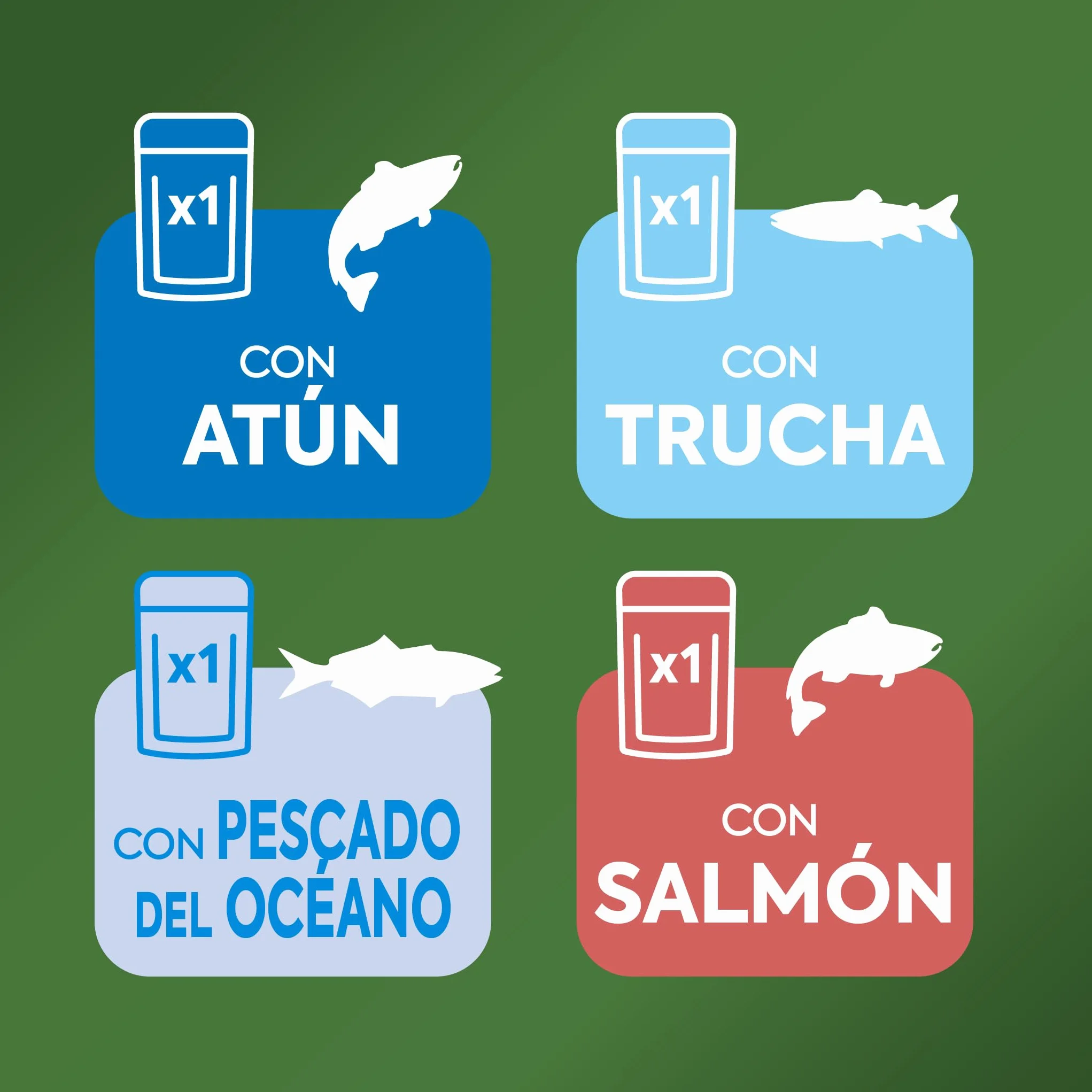 Ultima Comida Húmeda para Gatos con Variedad de Pescados - 12 x (4 x 85gr) - 4080g