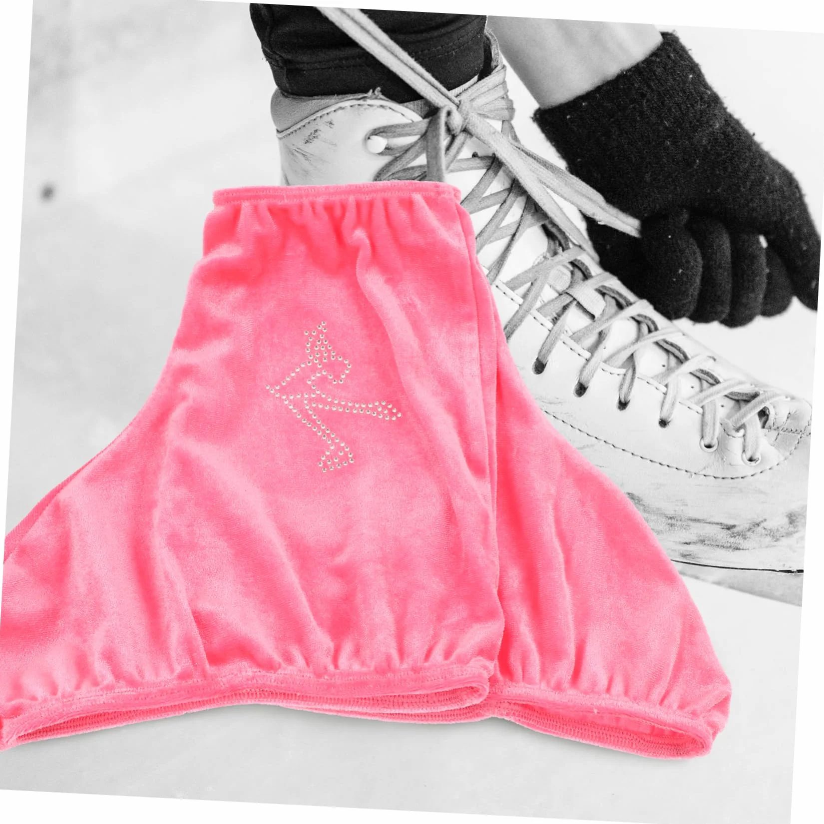 Fundas para Patines de Hielo Cubiertas Protectoras Rosa Poliéster