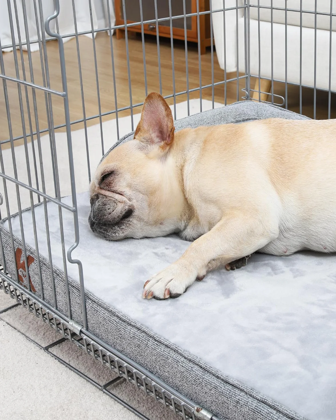 KSIIA Cama ortopédica extragrande para perros XL impermeable con refuerzo en forma de U, funda extraíble lavable y parte inferior antideslizante, gris, 104 x 68 x 17 cm