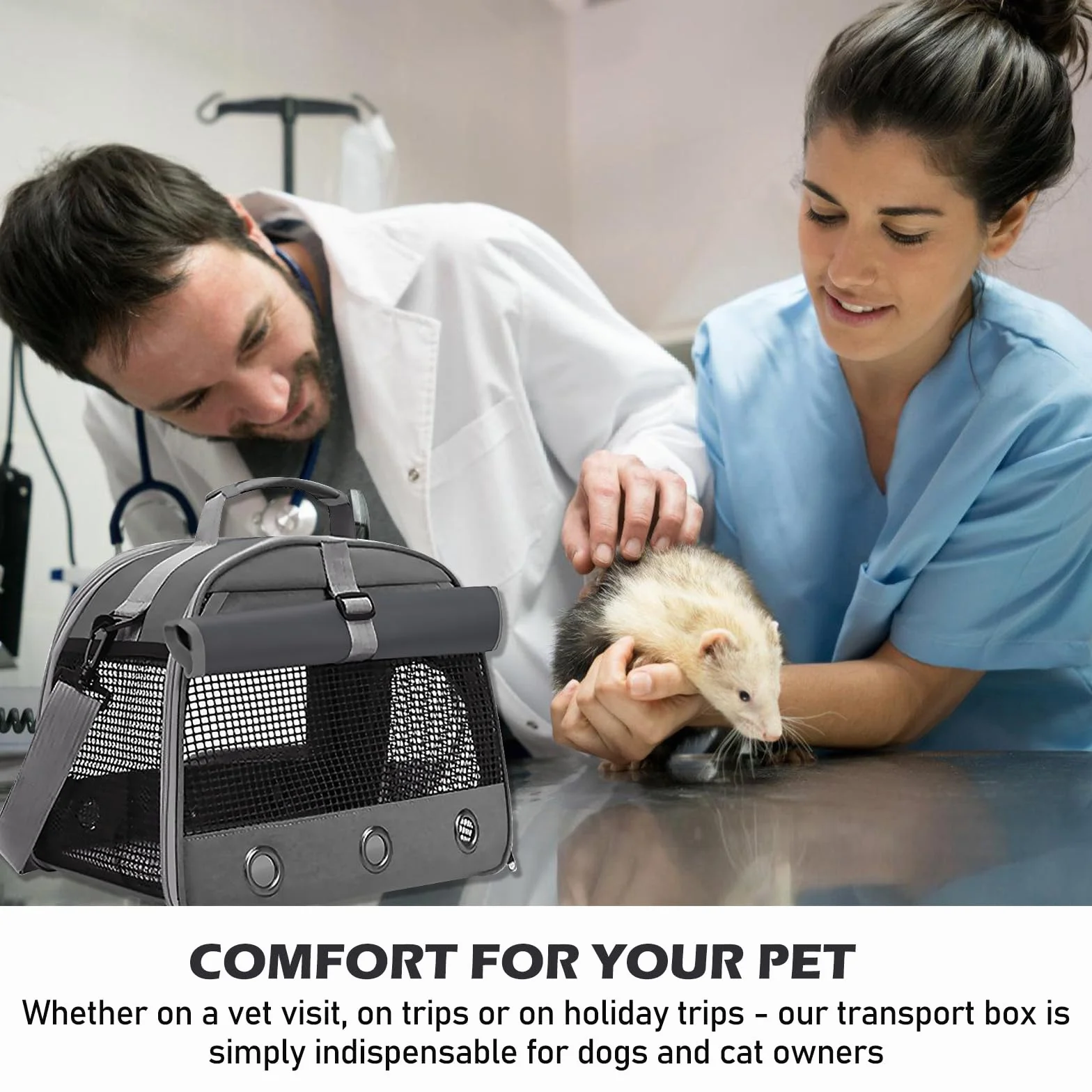 Bolsa De Transporte para Cobayas,35x25x23CM Bolsa De Transporte De Animales Pequeños,Bolsa De Tansporte para Animales Pequeños para Conejos,Erizos, Cobayas Y Mascotas Pequeñas,Gris