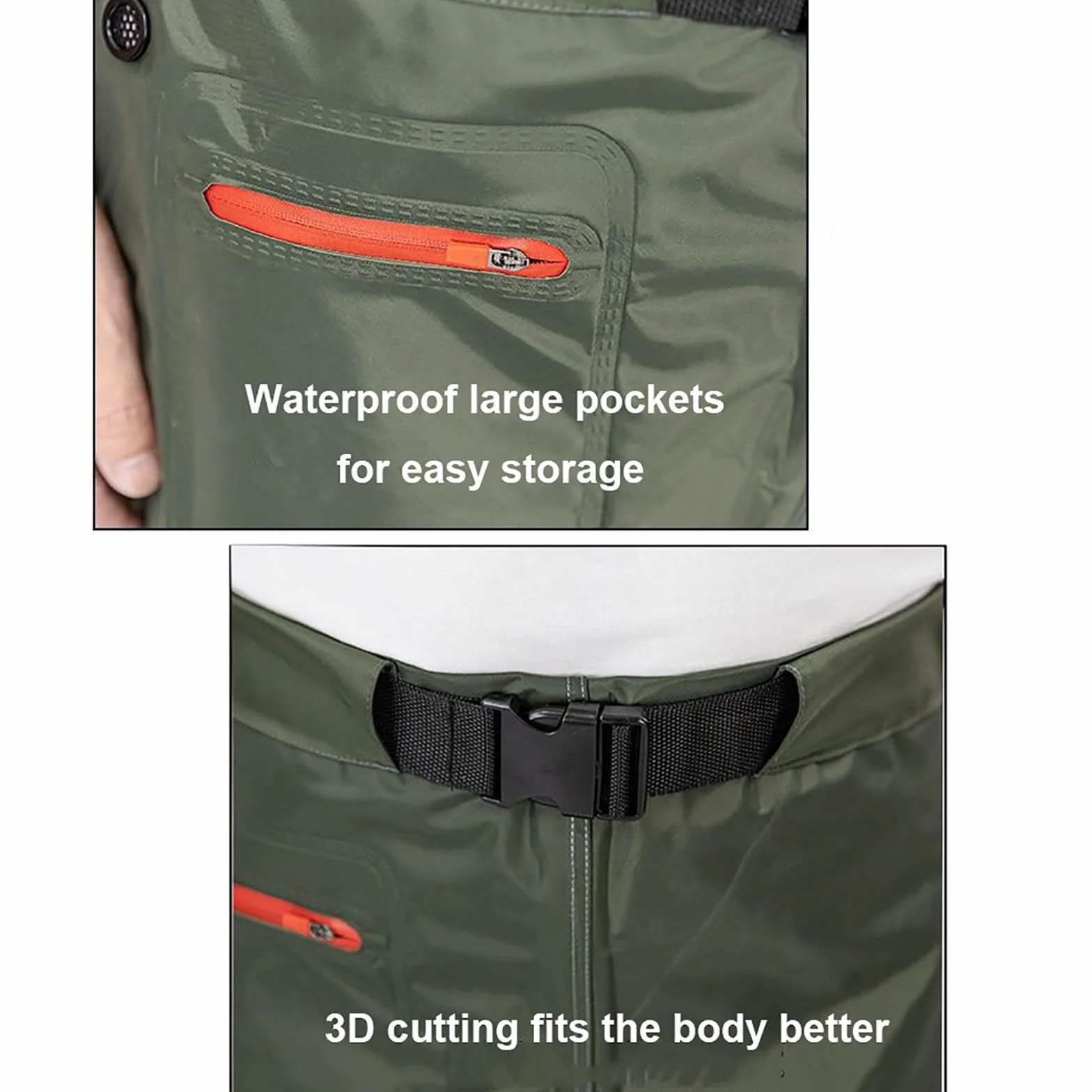 Vadeadores de Pesca Impermeables para Hombres, Pantalones de Vadeo hasta la Cintura con Botas Transpirables, D-42