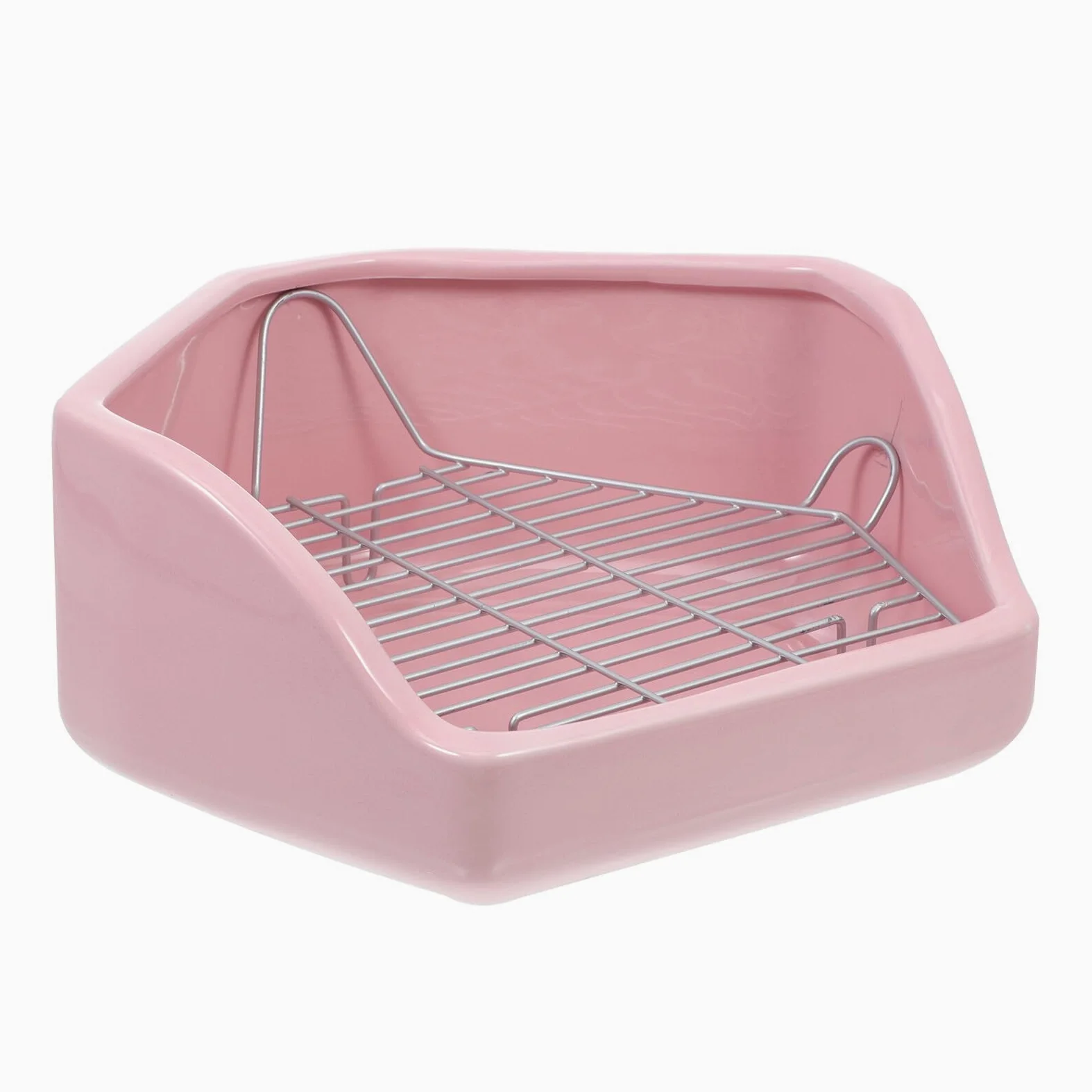 Gadpiparty Inodoro Pentagonal de Cerámica Antivuelco para Hámster y Conejos, Fácil de Limpiar, para Caja de Arena de Mascotas