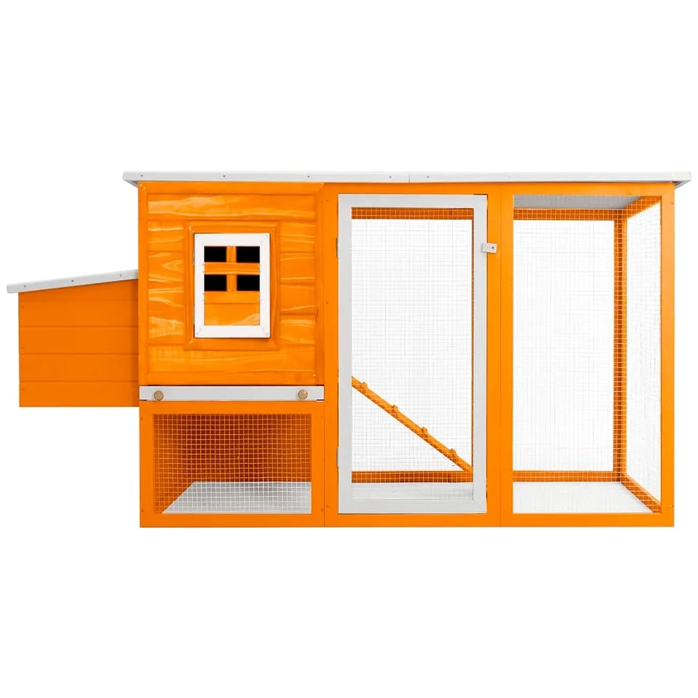 Gallinero exterior de madera de pino con techo verde impermeable, Rampa de acceso, pajarera, jaula de huevos y bandeja deslizante para pollos