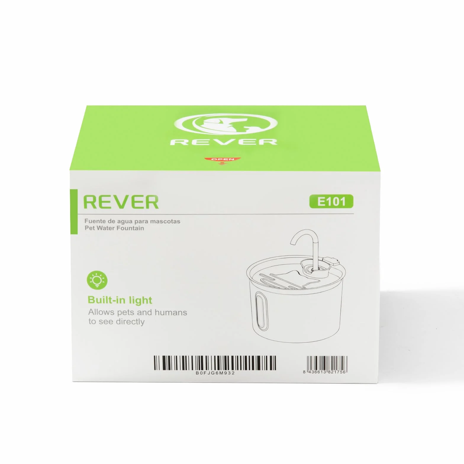 Fuente para Gatos Acero Inoxidable 2,2 L – Rever E101 Fuente de Agua para Gato con Ventana Visible y Bomba Ultra-silenciosa, Sistema de Multi-filtración, Bebedero Gatos y Animales Pequeños (Plata)
