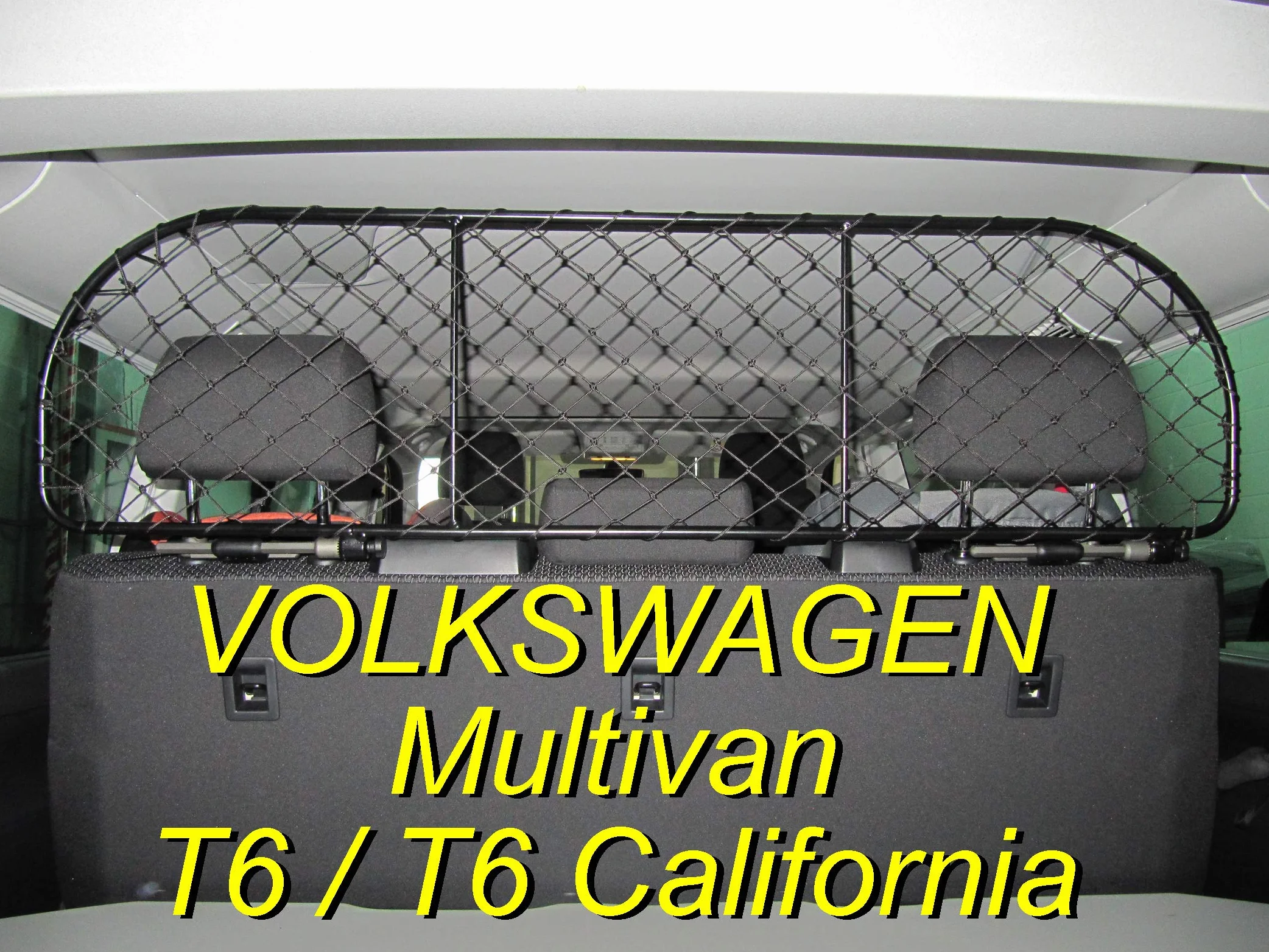 ERGOTECH Rejilla Separador protección para Volkswagen Multivan T6, RDA65-XL16 KVW012, para Perros y Maletas