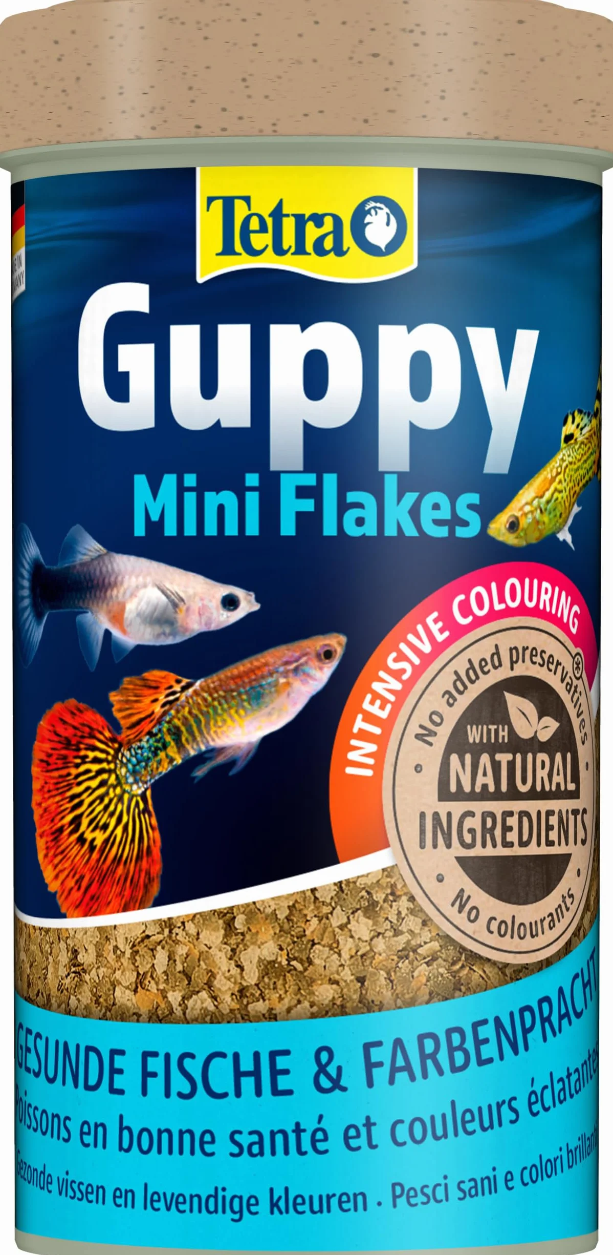 Tetra Guppy Mini Flakes - comida equilibrada y rica en nutrientes para guppys, lata 250 ml