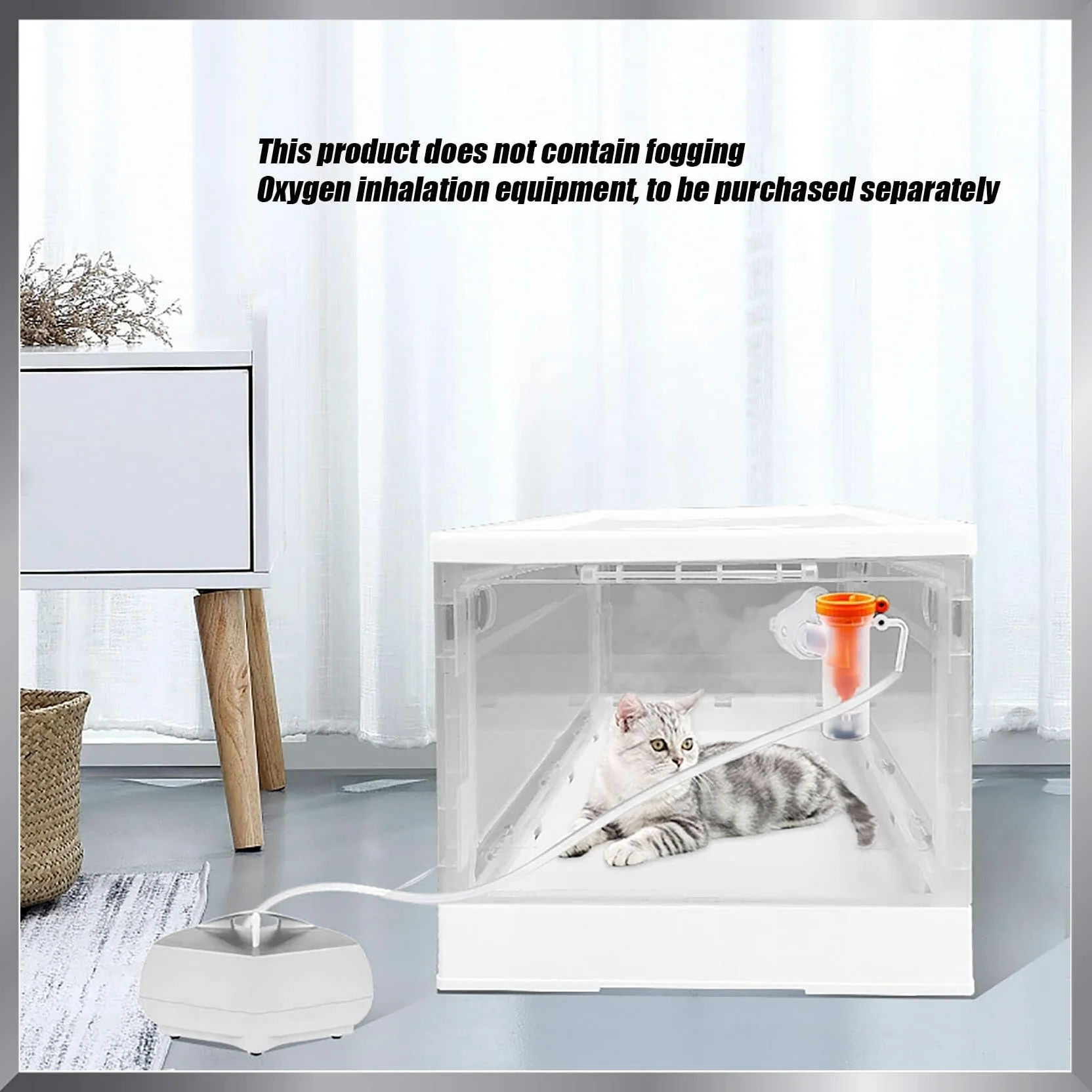 Incubadora eficaz de atomización para mascotas para tratamiento de respiración, ideal para perros, gatos, gatitos, caja de terapia de oxígeno para alivio de la tos y salud respiratoria, por Pet
