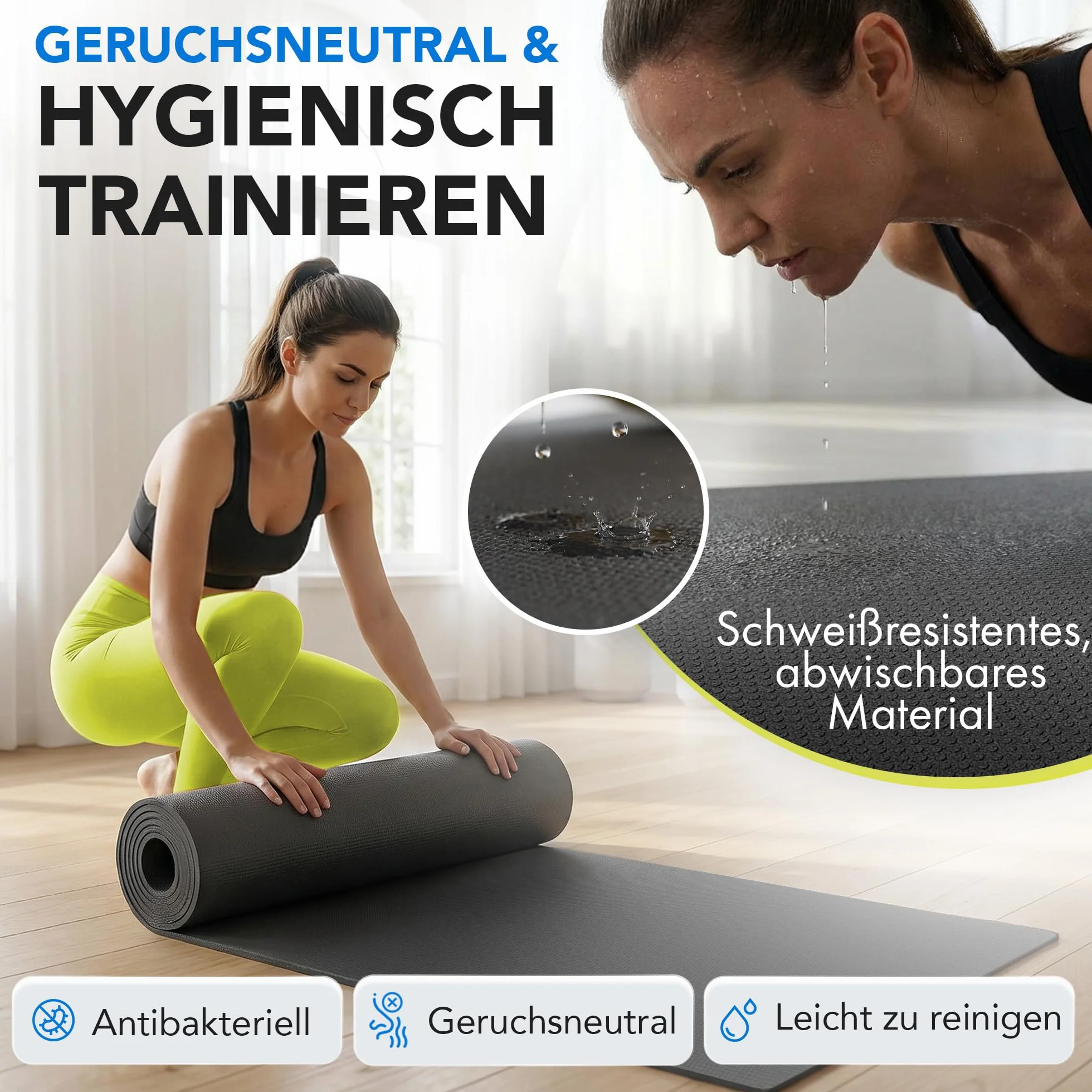 Esterilla Vida Sport Protect 60 x 120 cm Negra para Ejercicio y Entrenamiento