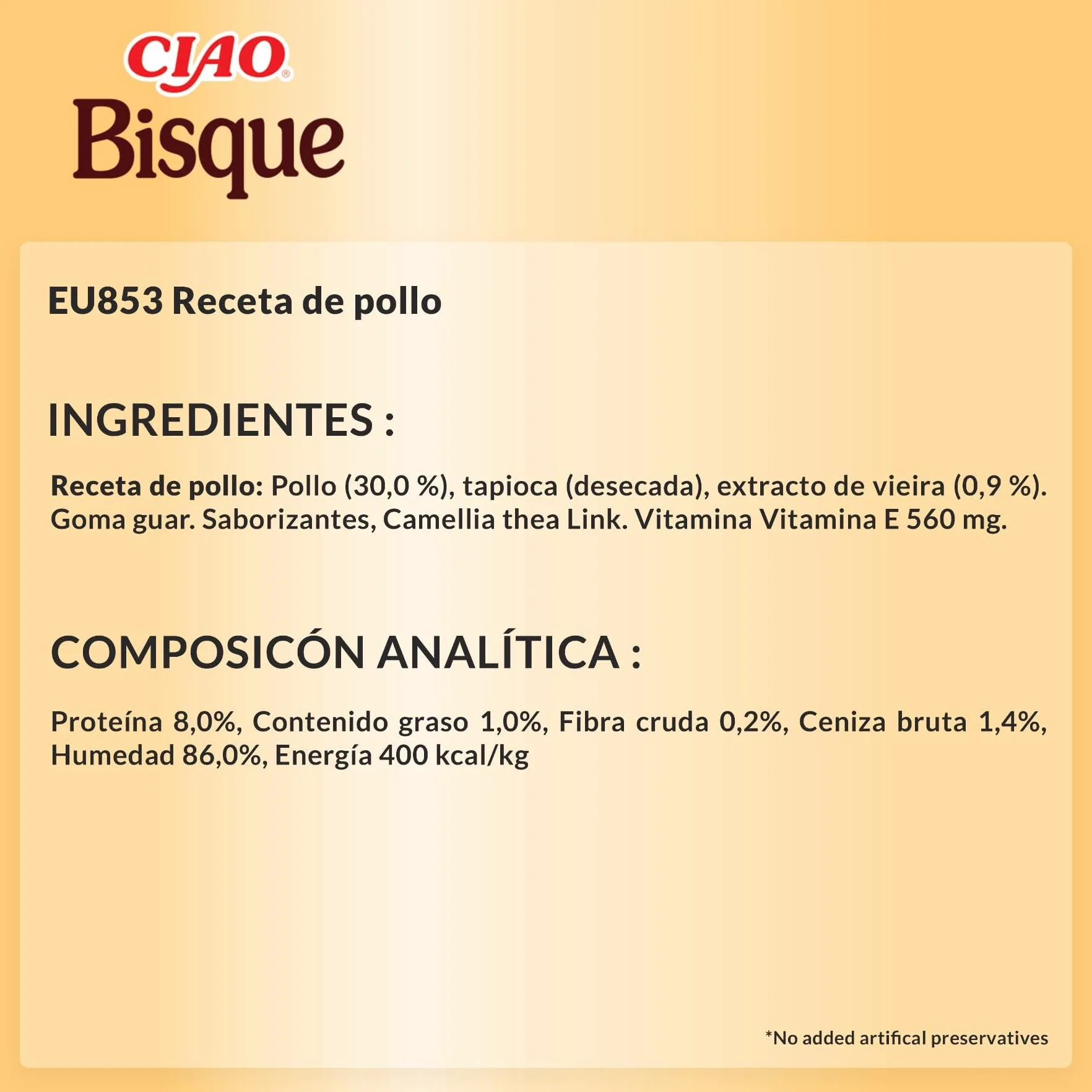 INABA Churu Gatos -Snacks de Puré - Receta de Pollo - Premios Cremosos Saludables - Sin Cereales, Conservantes, Colorantes - Sólo 16 Calorías - 480G(12x40g)