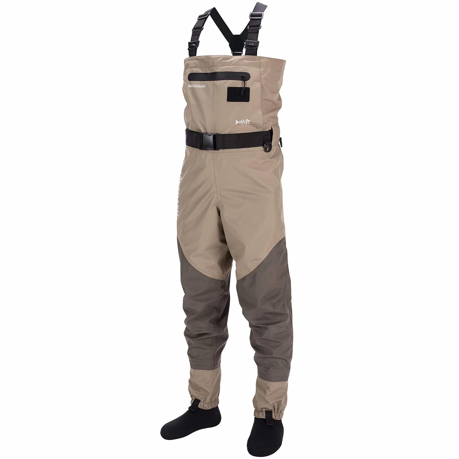Bassdash Waders Convertibles Pecho/Cintura Traspirables Pesca Caza Calcetín Integrado