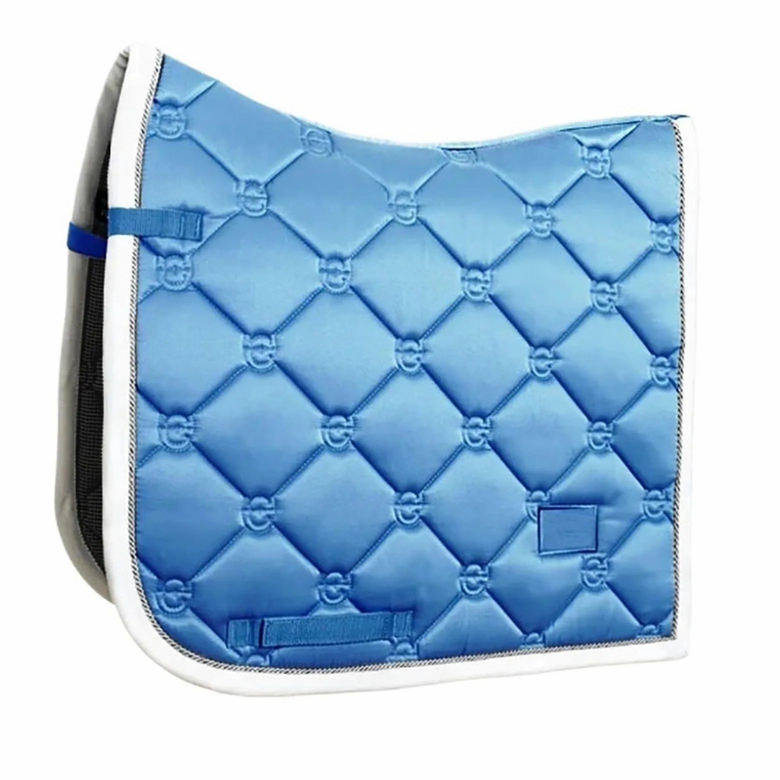 Mantilla para Caballo Almohadilla de Silla de Doma de Tela Satinada, Equipo de equitación Azul, Productos ecuestres equinos