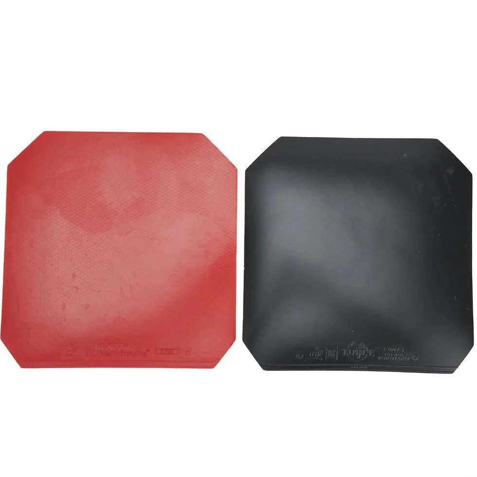 Goma de tenis de mesa esponja dura 2,0-2,2 mm 39 grados ataque rápido negro rojo