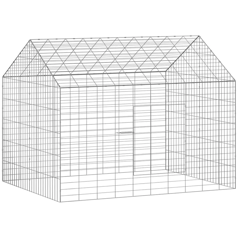 Jaula para conejos plateada, 100 x 78 x 78 cm, acero galvanizado, jaula para animales pequeños, ideal para exteriores e interiores, sin techo