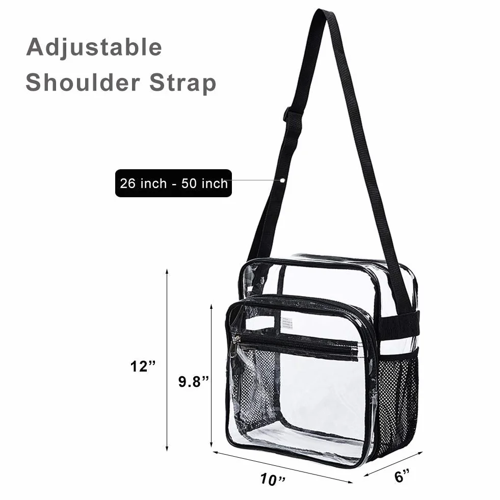 Bolso transparente aprobado por estadio con correa ajustable para conciertos
