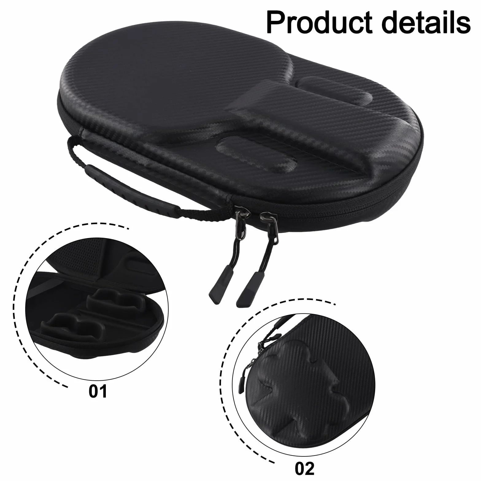 RichVibe Funda rígida de EVA para raquetas de tenis de mesa con asa, 2 paletas y 4 pelotas, amarillo