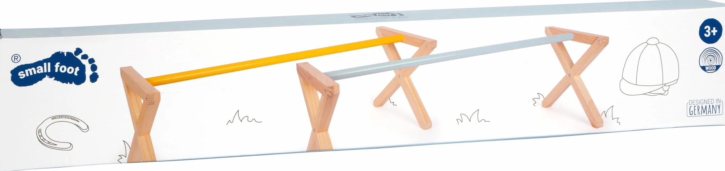 Small Foot Set Obstáculo Cavaletti, Valla de Salto, para fanáticos de los Caballos, Desde los 3 años, 12397