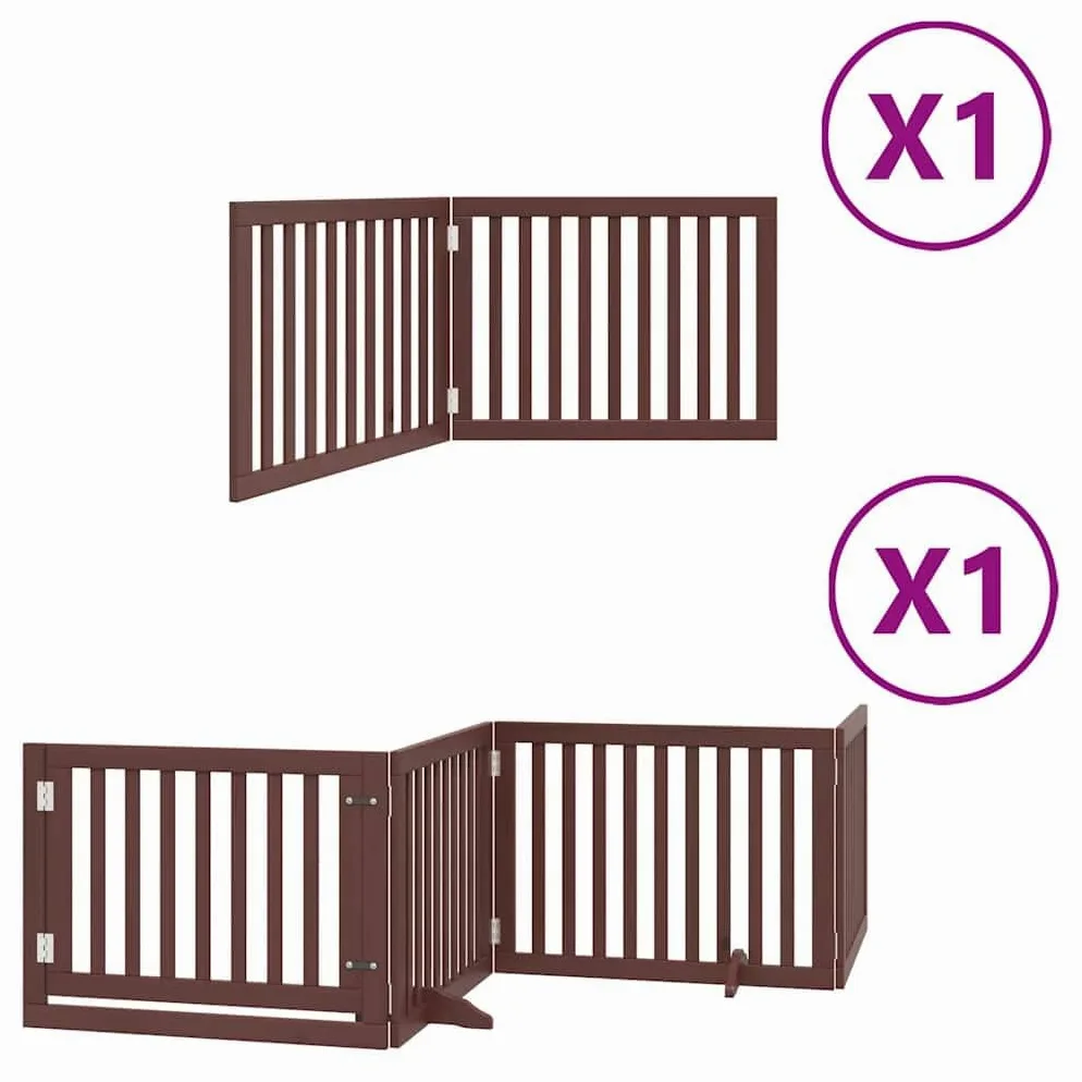 Puerta plegable para perros de 6 piezas con puerta de madera de álamo, rejilla plegable para perros con puerta con cerradura para seguridad de mascotas, puerta para perros sin taladrar