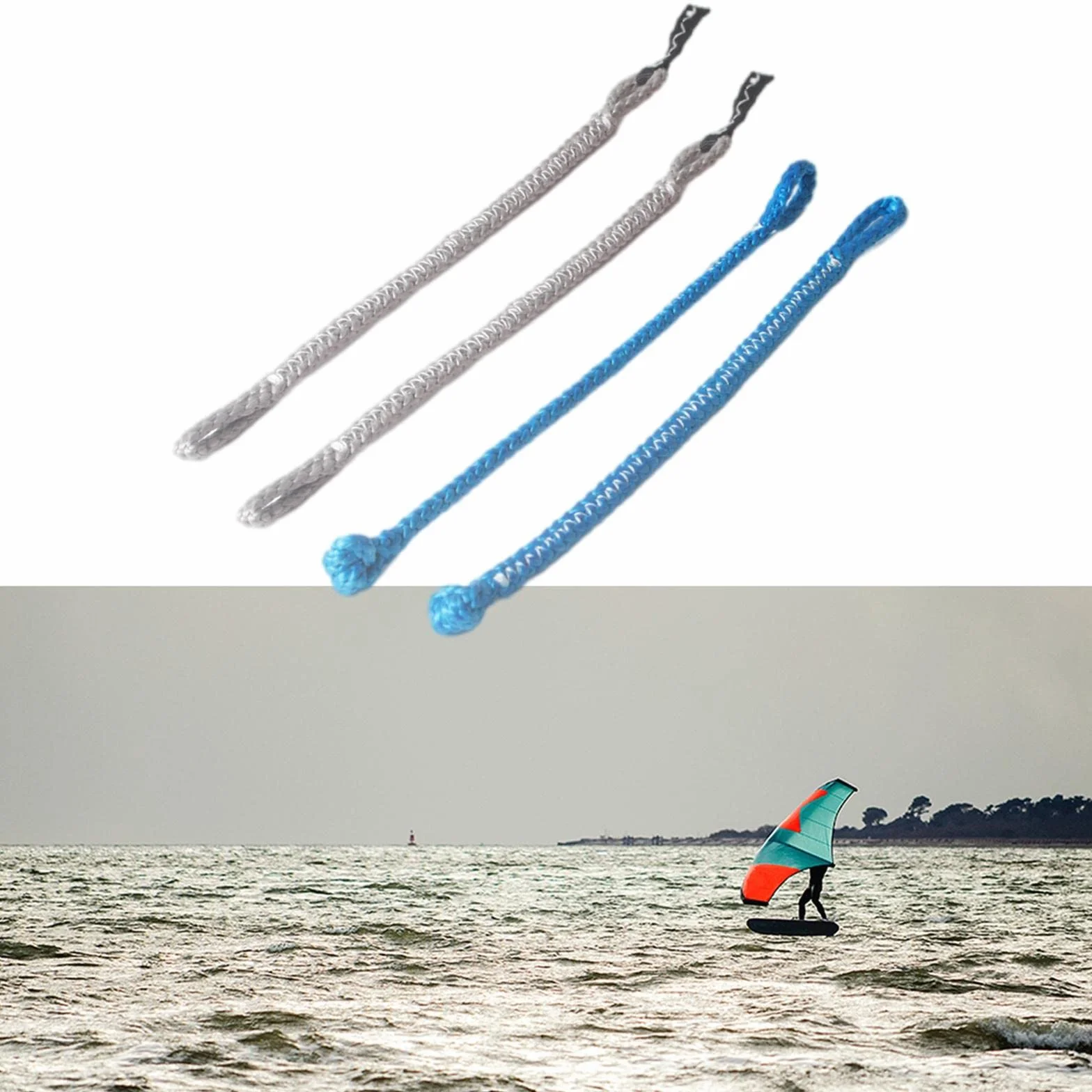 Juego de 4 coletas universales para kitesurf kiteboarding 1000 kg rojo y azul