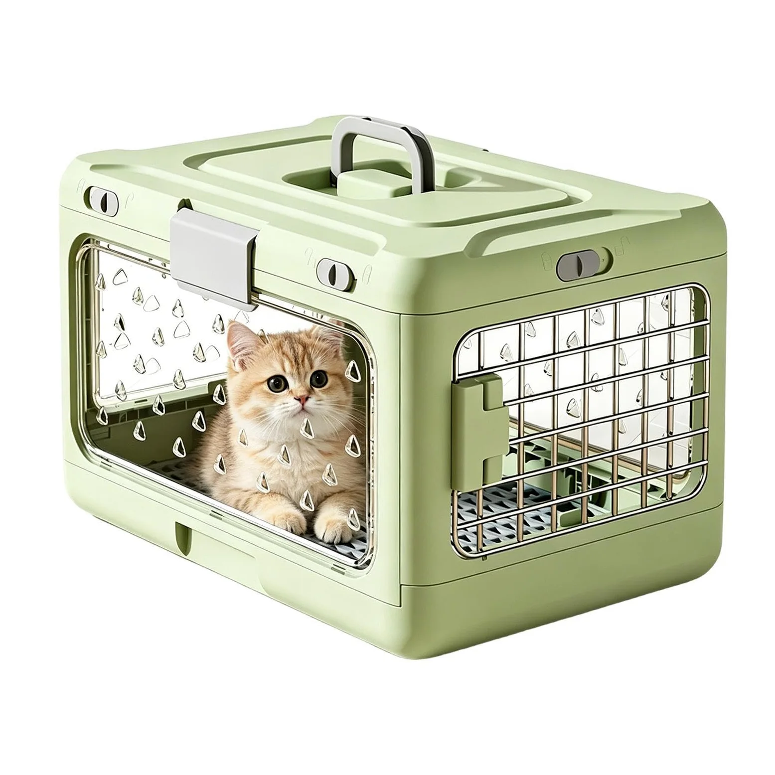 Jaula de transporte para perros, de transporte y almacenamiento transpirable para animales domésticos – jaula para perros rígidos – para cachorros y pequeñas y medianas salidas para acampada