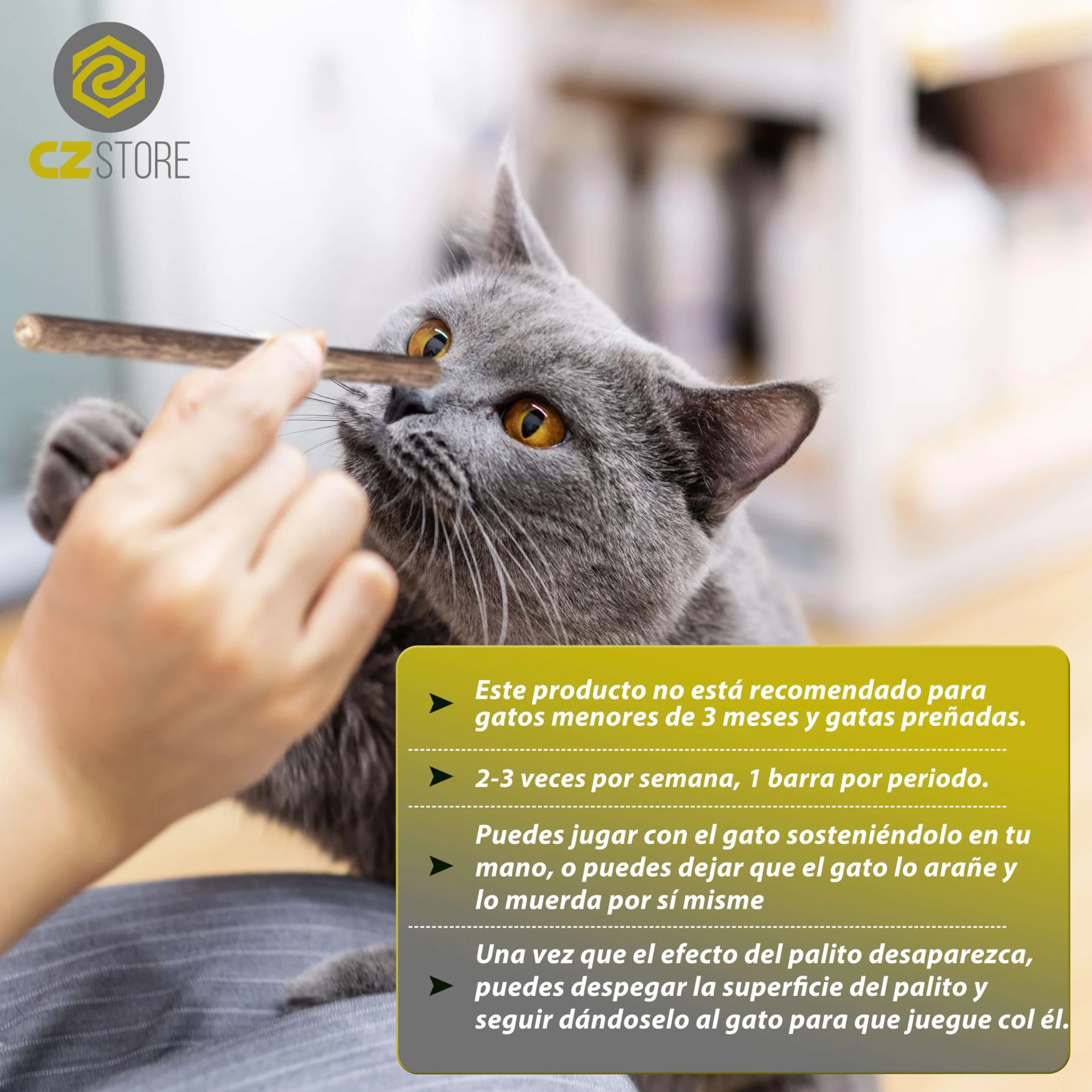 Palitos Matatabi | Pack DE 6 | ✮GARANTÍA DE por Vida✮ - Juguete Reusable con Hierba Gatera Calmante para Gatos y Gatitos - Higiene Bucal, Aliento - Sabor Menta, Madera Natural Orgánica