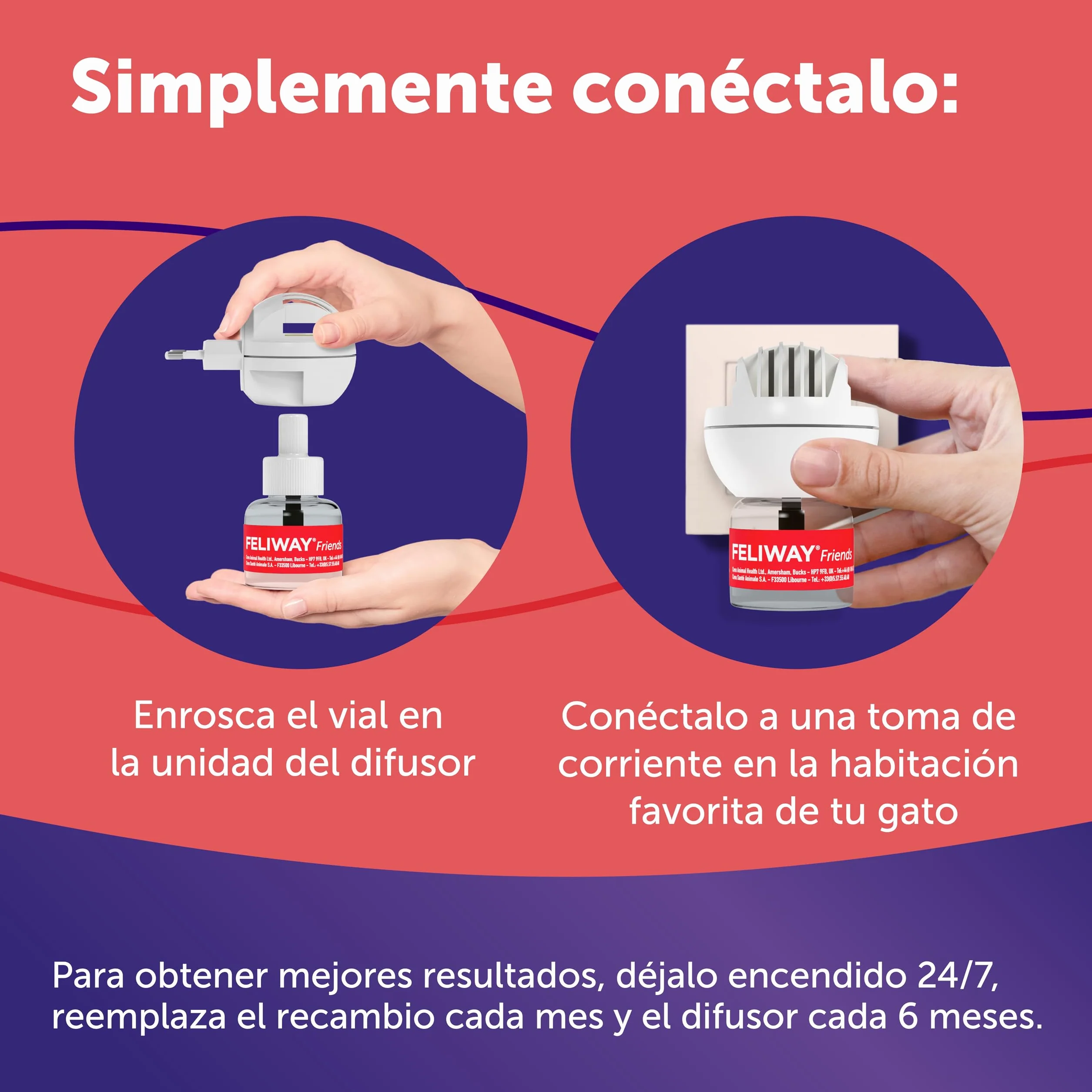 FELIWAY Friends - Pack Ahorro 3 recambios para 90 días (3x48ml) - Ayuda a crear armonía y a reducir conflictos entre gatos que viven juntos. Recomendado por veterinarios. Mejora la convivencia.