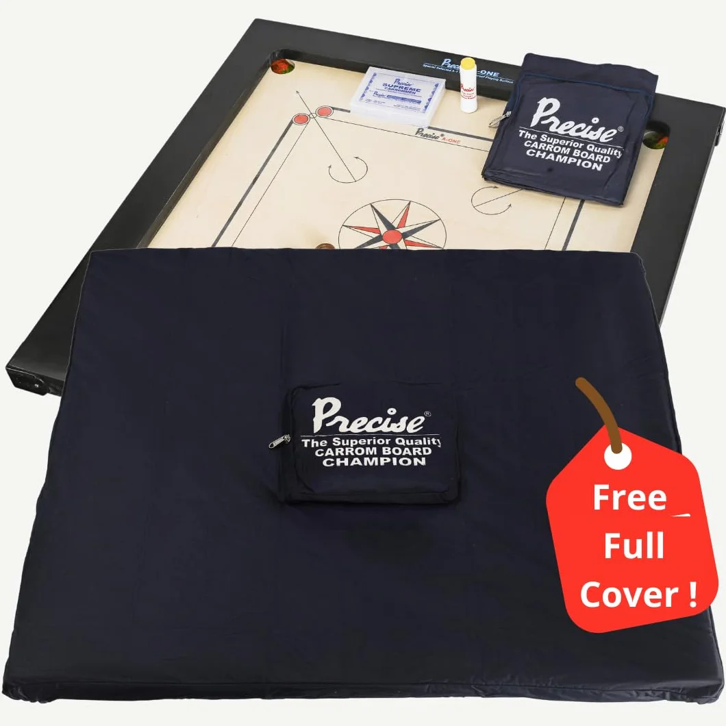 Precise Champion Profi Carrom Ama-12 mm 16 kg Tabla de torneos India Completo