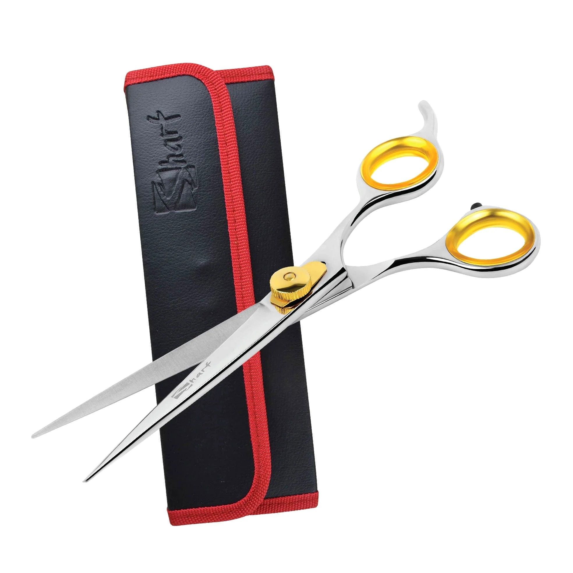 SHARF Gold Touch Tijeras de Peluquería Mascotas Cuchillas Rectas Acero Inoxidable 19 cm