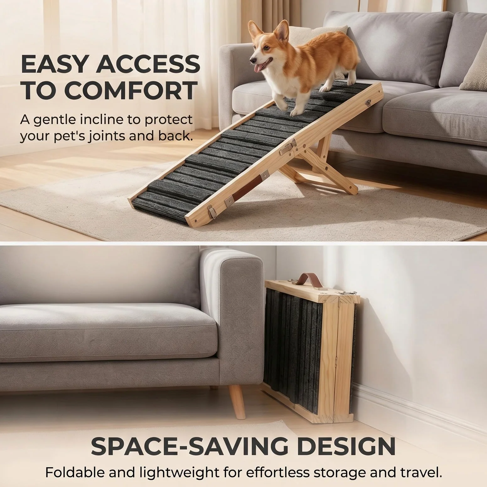 Rampa para Perros Plegable Pequeños, Rampas para Perros Ajustable, Rampa Perro Apto para Camas de Mascotas y sofás