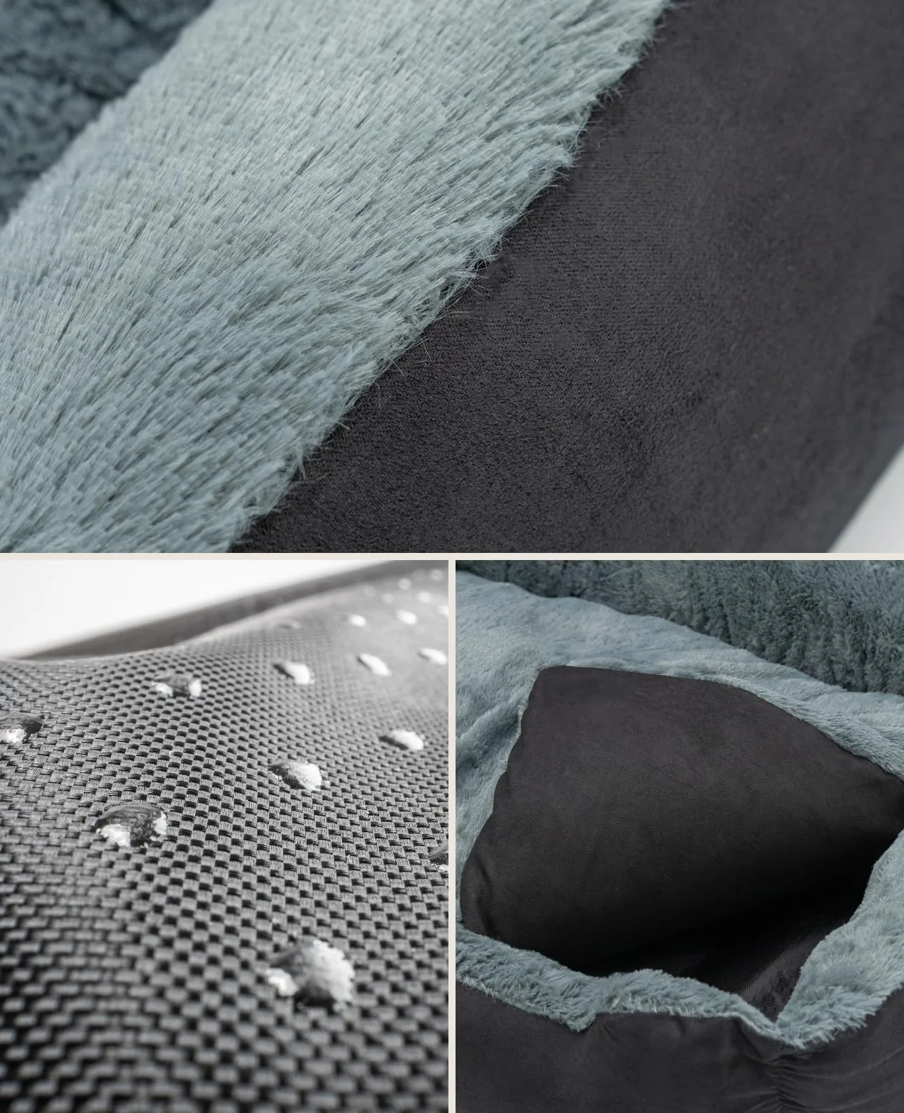lionto Cama perros cojín perros cesta perros con cojín tamaño (S) 50x37 cm gris/negro