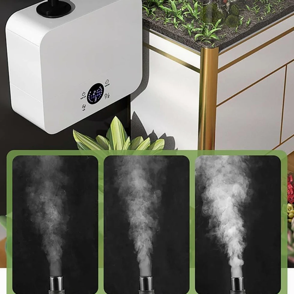 Humidificadores para reptiles, nebulizador para reptiles con modo de sincronización, montaje en pared intermitente y niebla de escritorio, tanque de agua de llenado superior de 2,5 l, para reptiles an