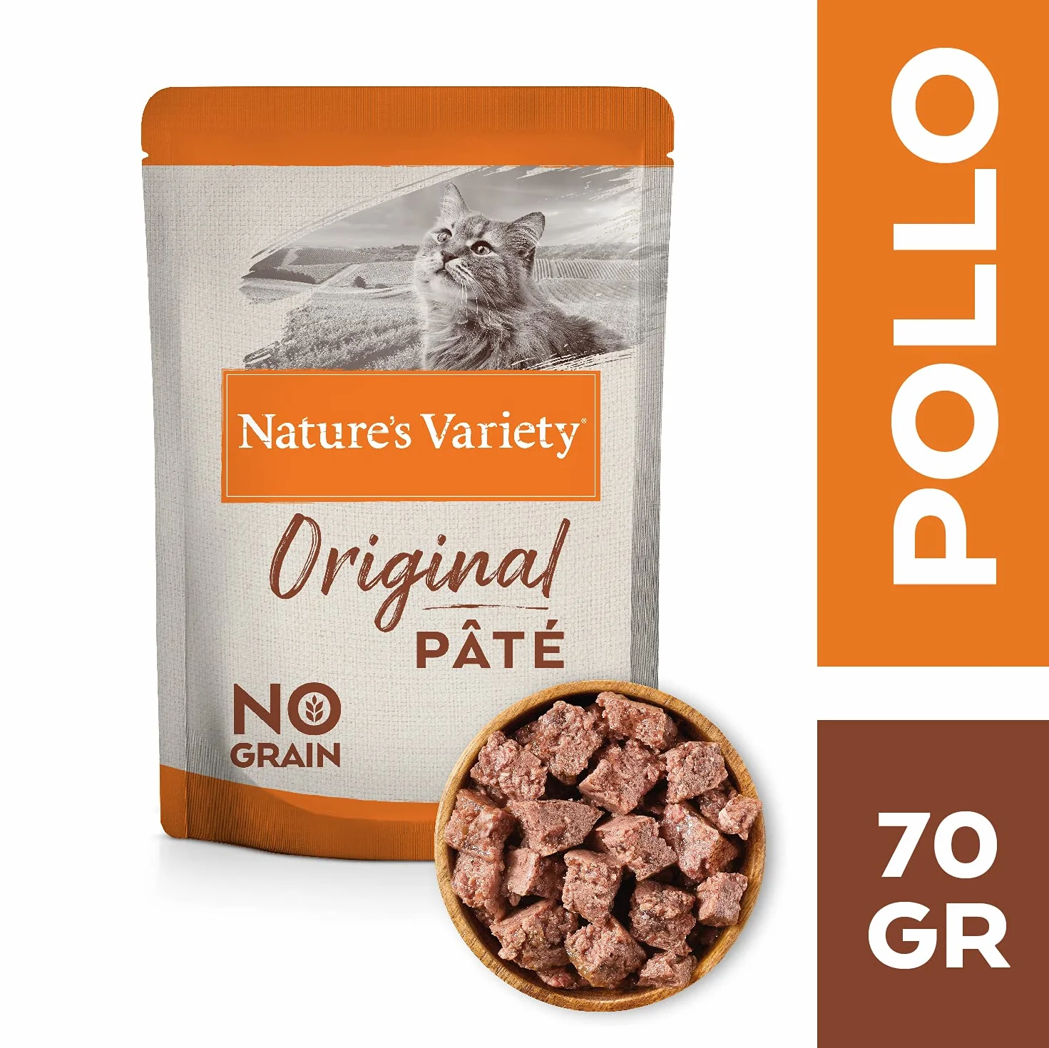 Nature's Variety Original No Grain - Multipack de patés para Gatos Adultos - 3 Multipacks de 12 x 70 g - Total 2,52 kg