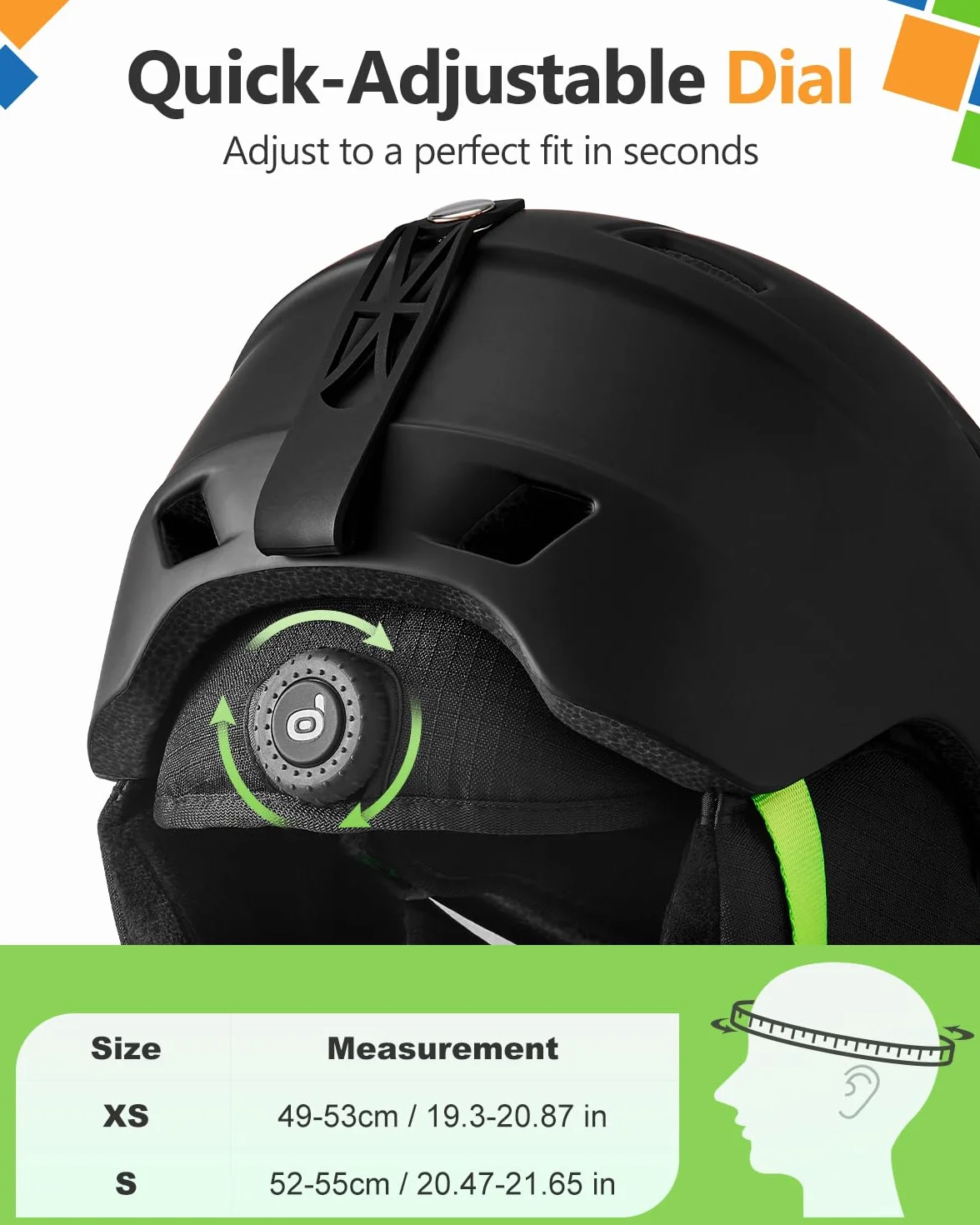 Odoland Casco de Esquí con Gafas de Visera Ajustable para Niños y Niñas de 3-12 Años