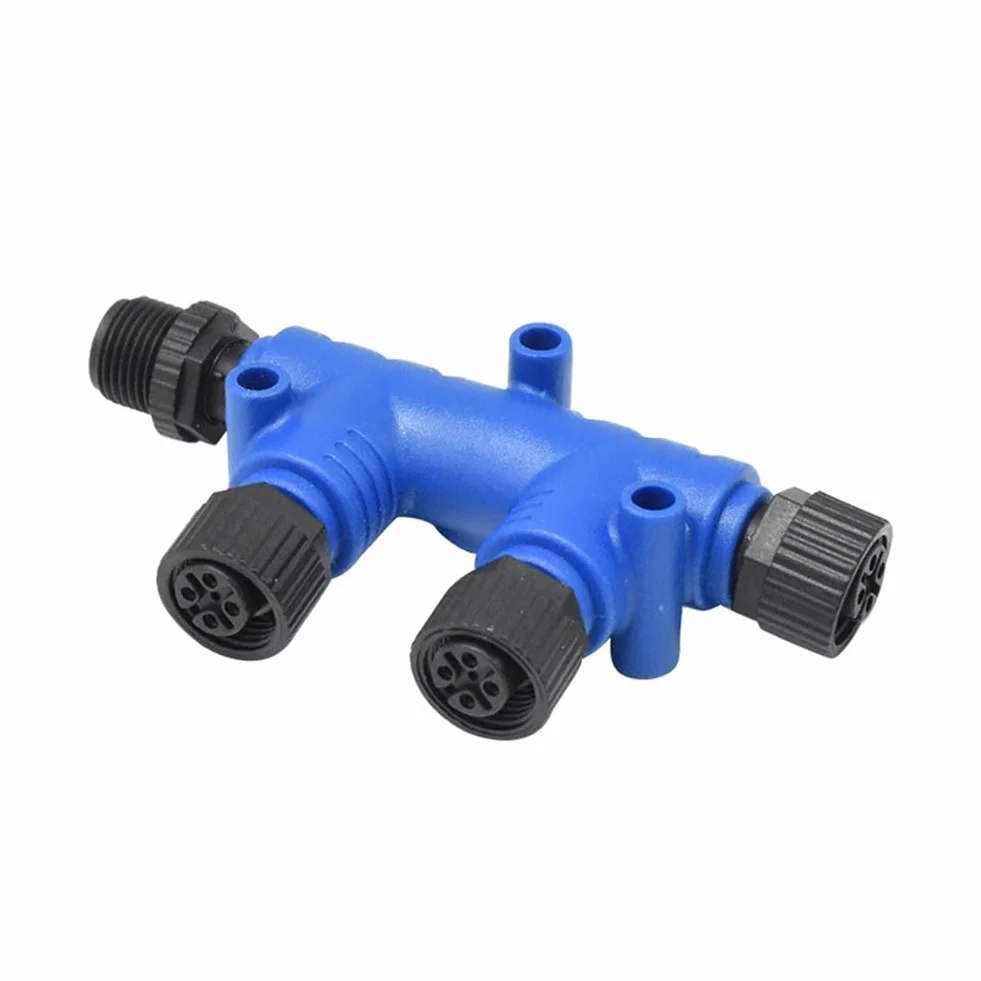 Marine T Connector M12-5P 3-7 Way IP67 NMEA 2000 Backbone Drop Garmin Simrad, conector de latón roscado 12 mm, 1 macho a 6 hembra