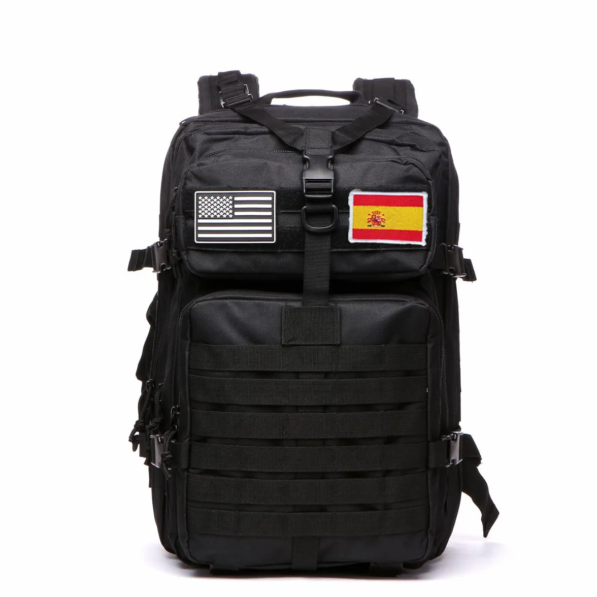 Mochila Tática 50 Litros con Sistema Molle Impermeable Militar para Emergencias Caza Senderismo Acampada (Negro)