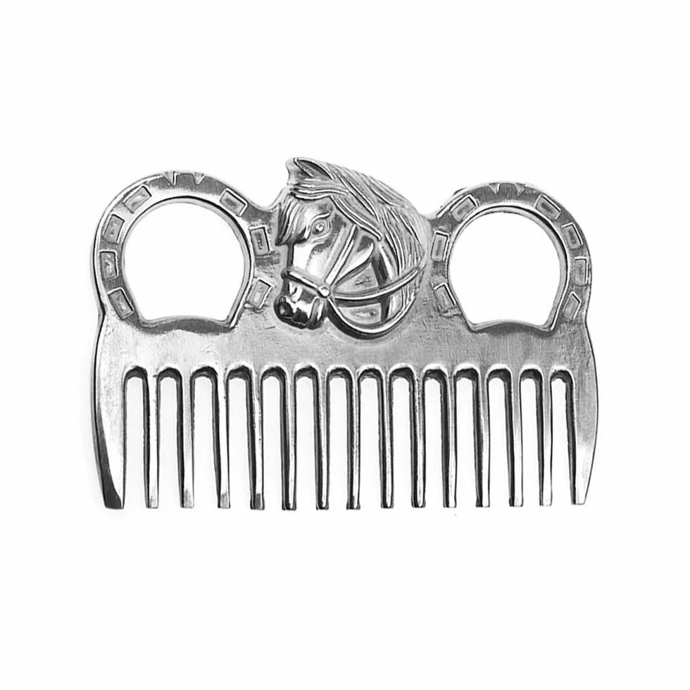 Sarini Cepillos para el Cuidado de Caballos, Cepillo para crines y Cola, Peine portátil para Caballos, Herramienta de Pulido de Metales para el Cuidado de Caballos