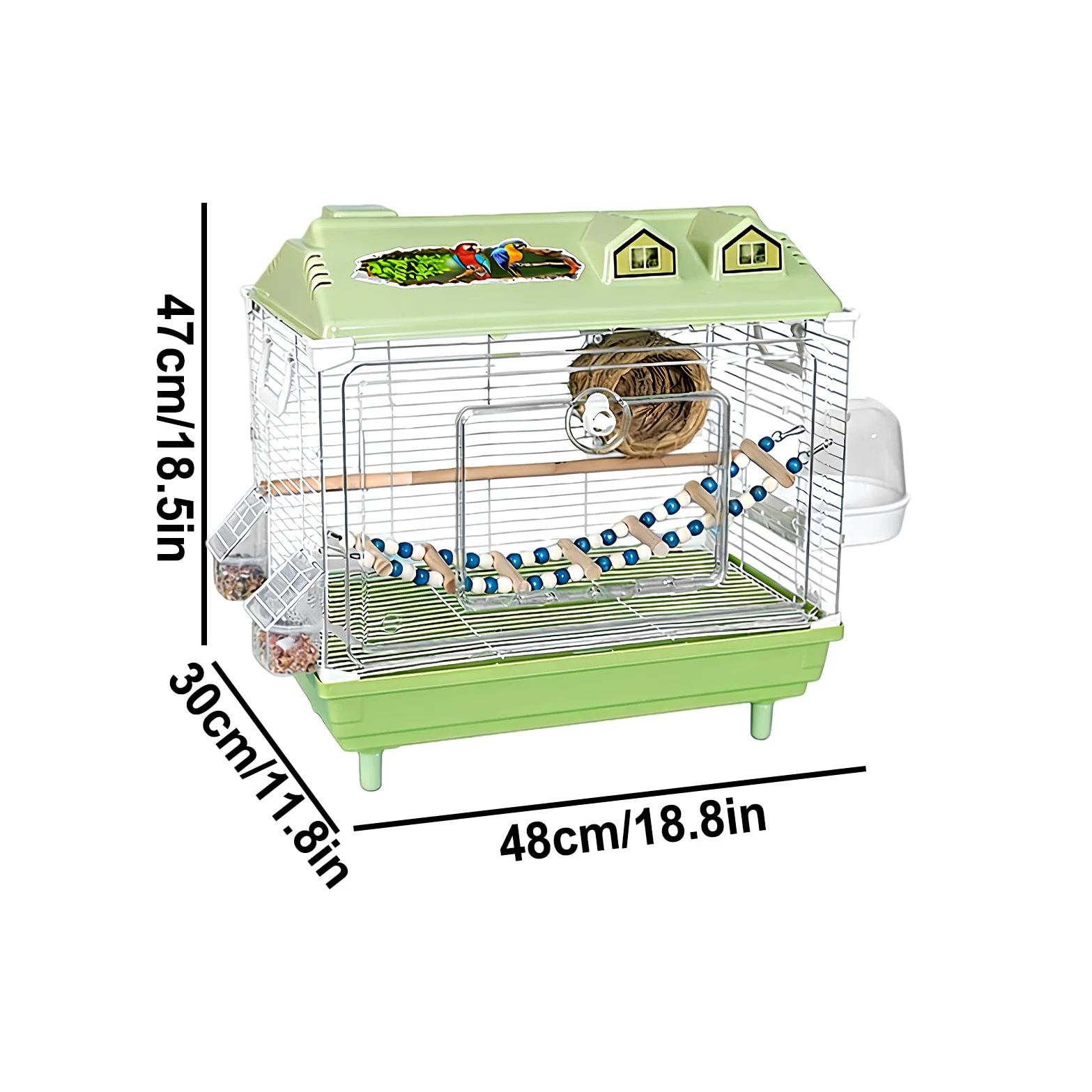 Jaula para Aves y Pájaros Transportín Transparente Portátil para Cacatúas | Jaula para Canarios con de Madera Para Interior Agapornis Pinzones Cacatúa Conuro Guacamayos