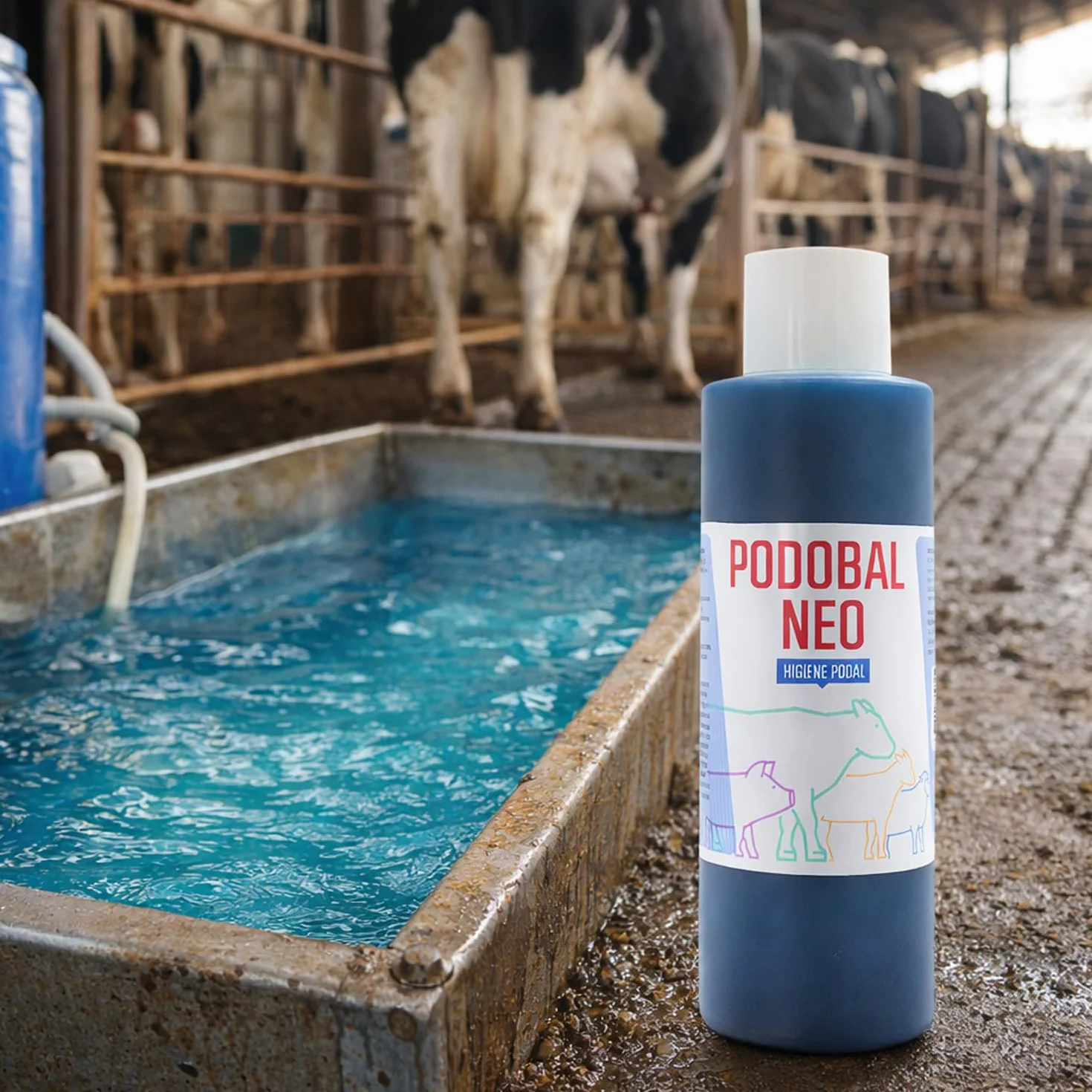 LABORATORIOS PINO Podobal Neo Higiene Podal para Ganado – Programa Preventivo de Cuidado de Pezuñas – Uso en Baños Podales – Envase 1 L