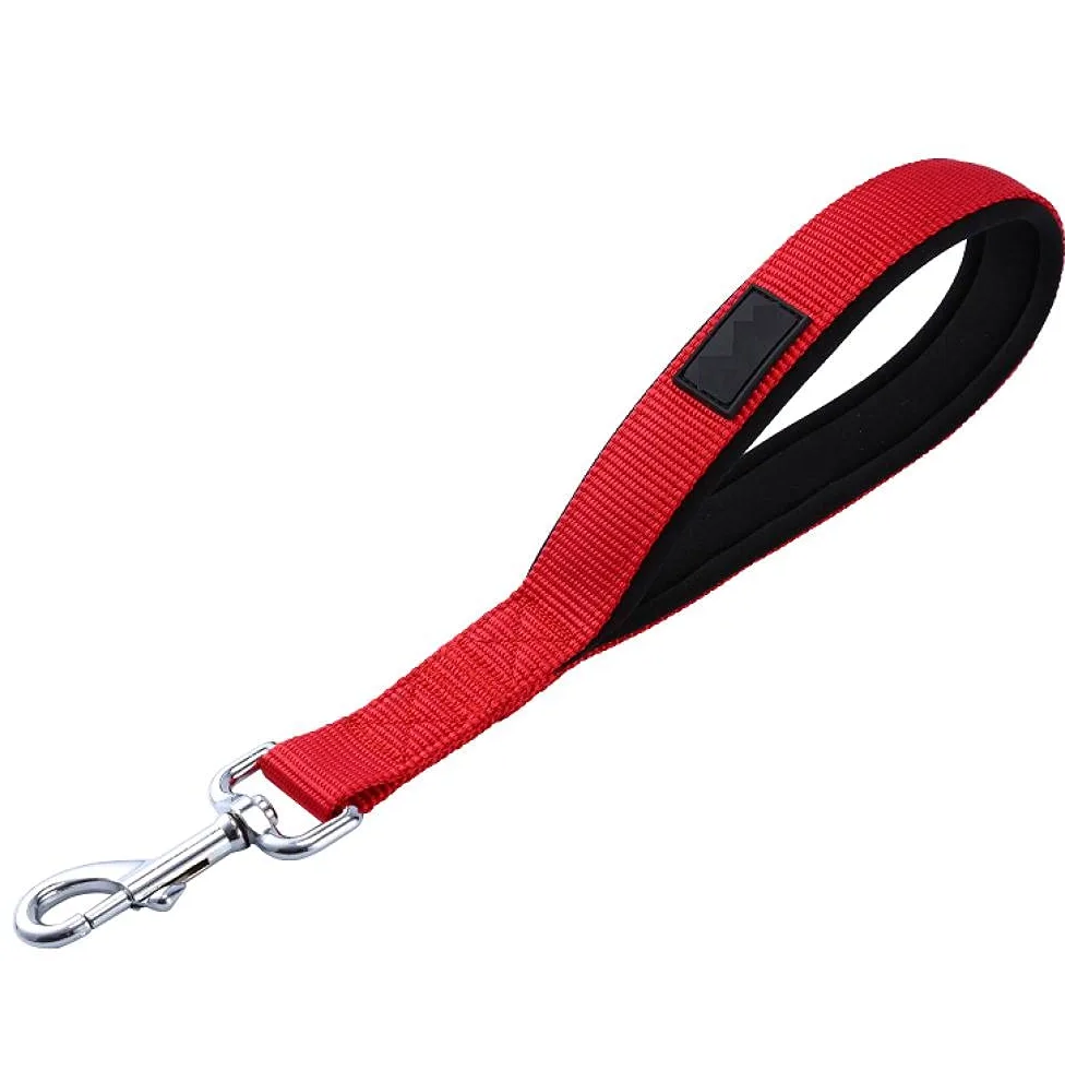 Correa Corta para Perros, Resistente, roja, con asa Acolchada y cómoda, para Perros medianos y Grandes, Reflectante, Talla M, Correa de tracción para Perros (M)