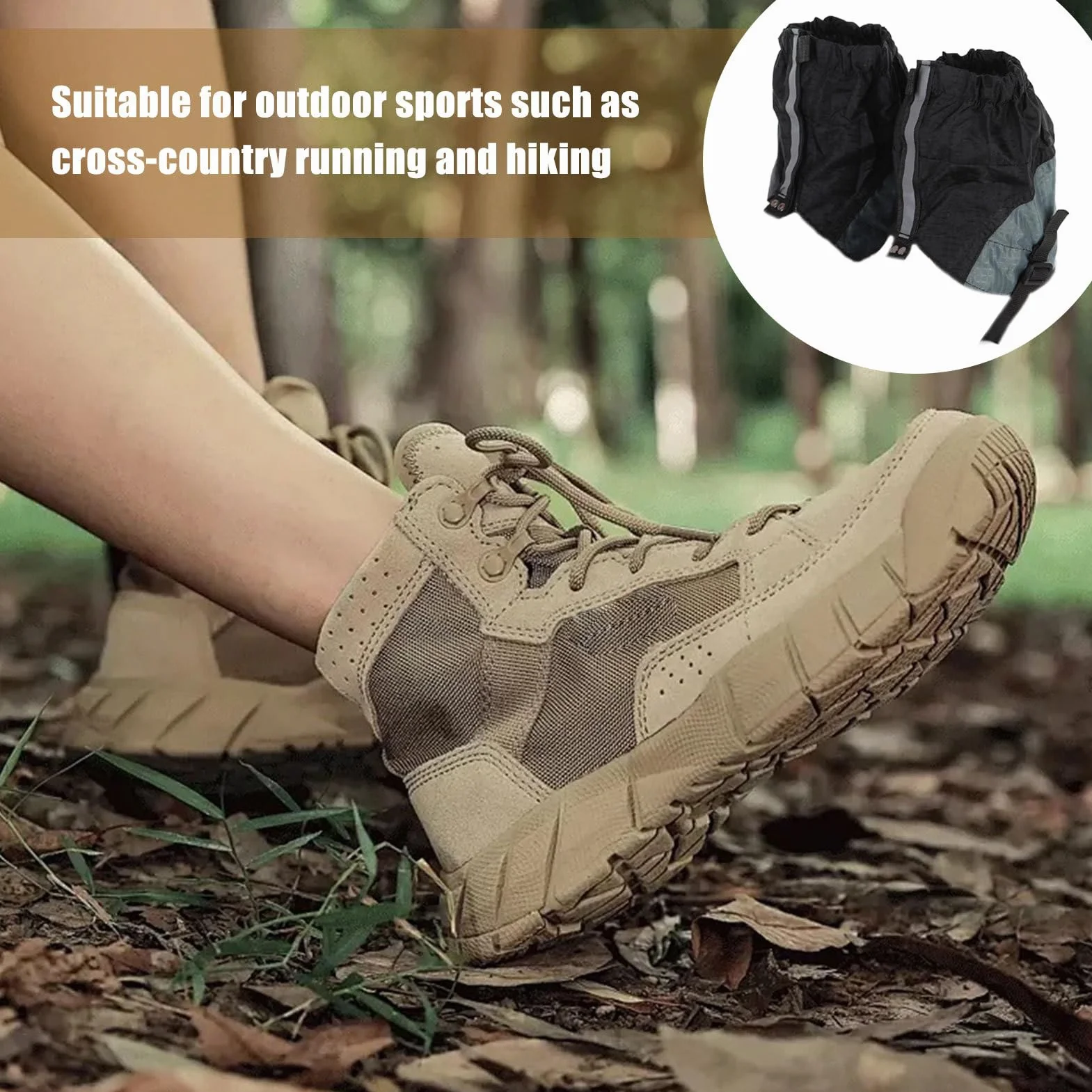 Polainas para Zapatos Senderismo Montaña Transpirables Ajustables Trekking Escalada Nieve