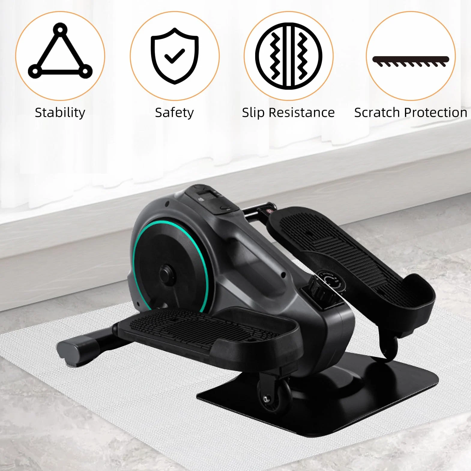 NICENEEDED Alfombrilla Antideslizante para Máquina de Ejercicios de Piernas Ellipse, Esterilla para Equipo de Ejercicio