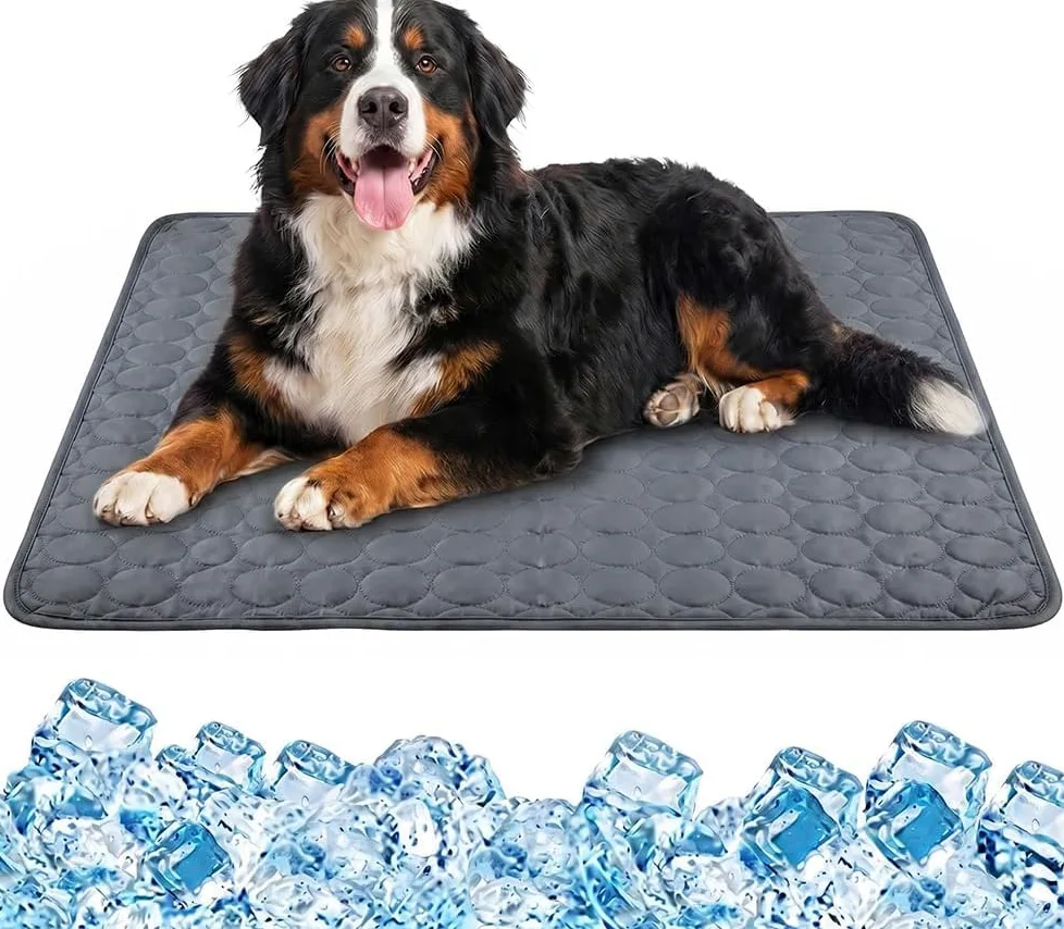Alfombrilla Refrescante para Mascotas (Perros Y Gatos) - Plegable, Transpirable Y Lavable. Alivio Veraniego para Mascotas Pequeñas. - Uso En Interiores. Drak Gray XX-Large