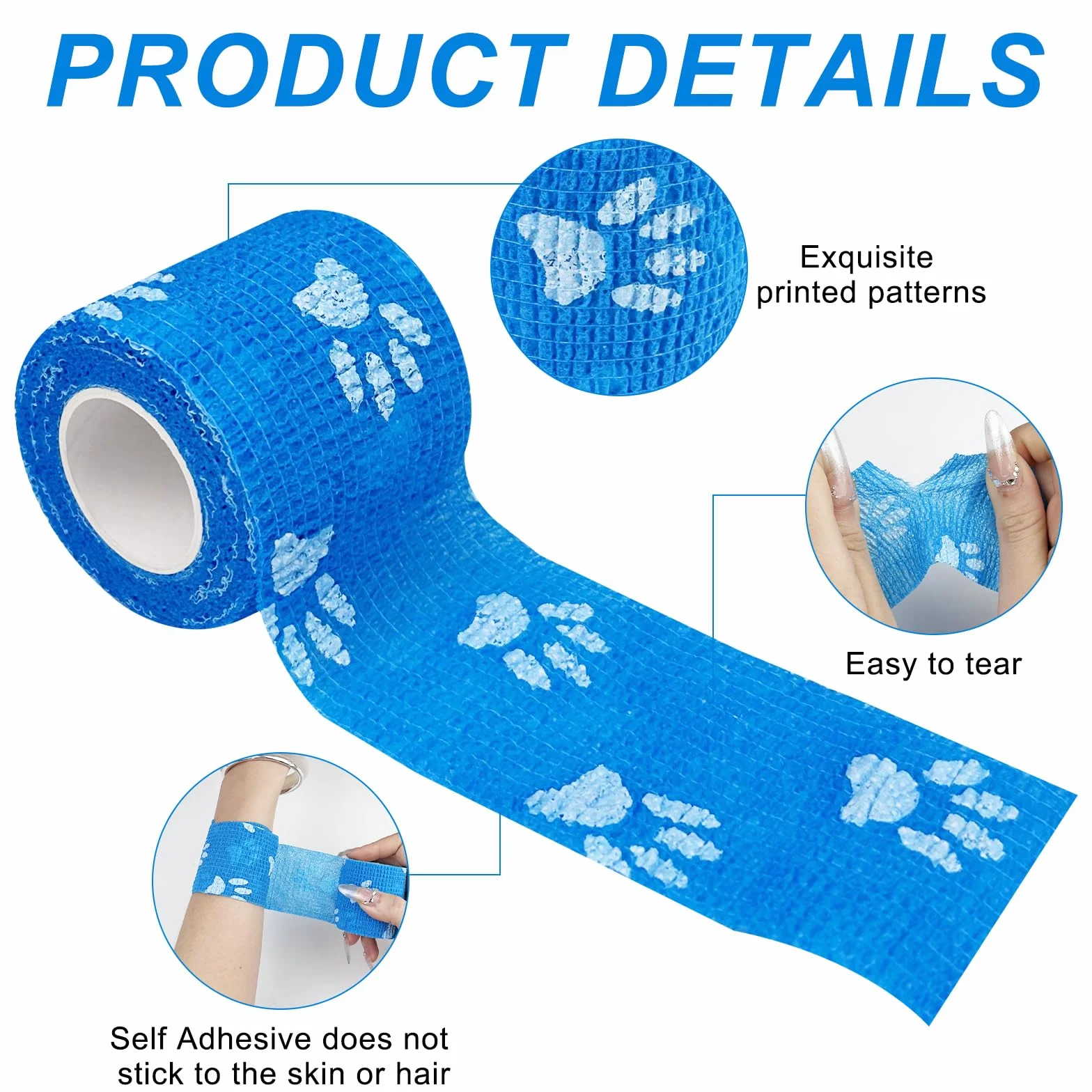 Lixiluxia 12 Rollos Venda Cohesiva Autoadhesiva Deportiva 5cm x 4,5m