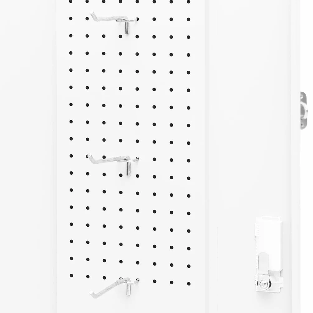 vidaXL Armario para el hogar, sala de estar, taquilla de almacenamiento para muebles, arnés con estante blanco, 53 x 53 x 140 cm, acero