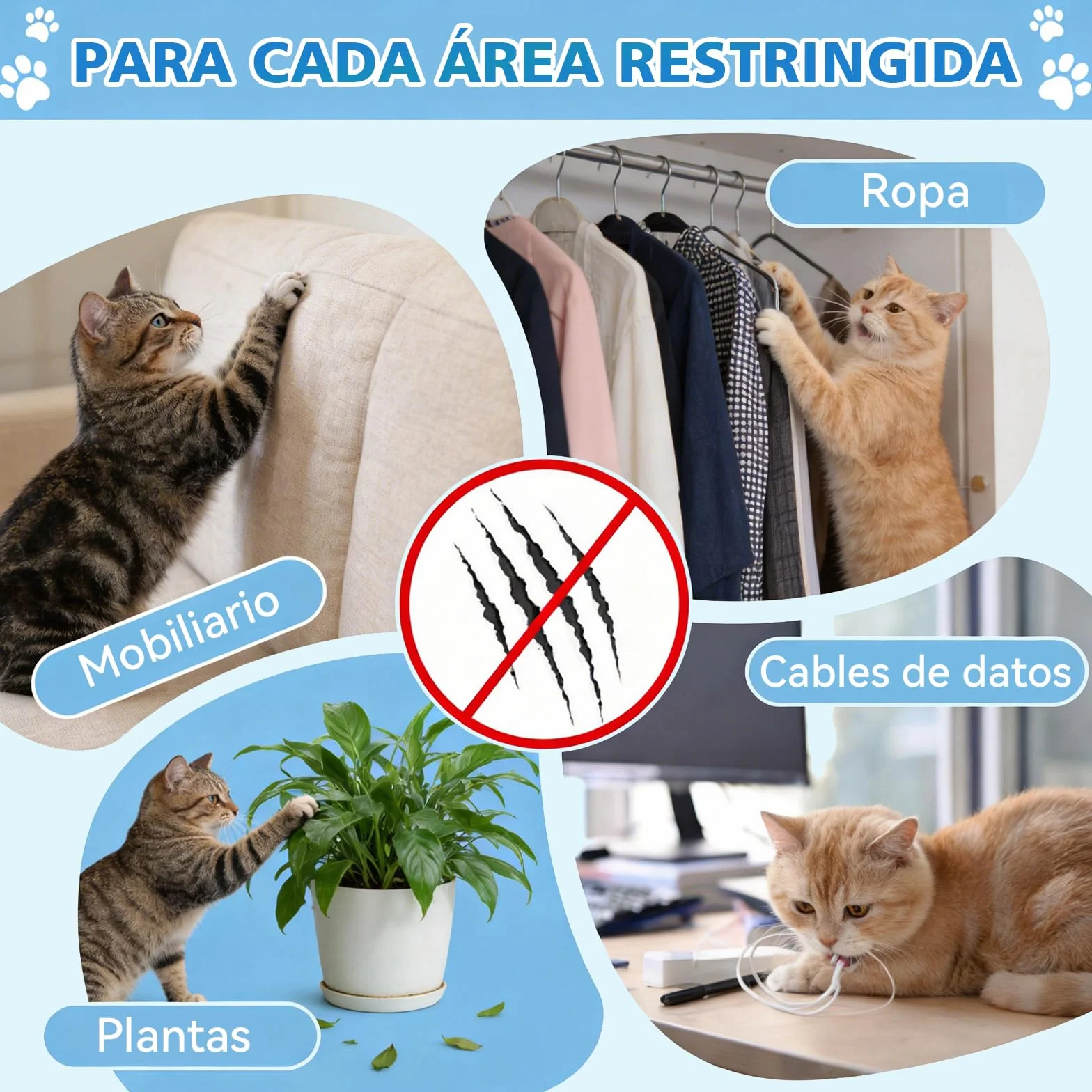 Spray repelente para gatos, Repelente para gatos y ahuyentador de gatos natural, Eficaz ahuyentador de gatos para interiores y exteriores, Spray que ahuyenta a gatos y protege muebles, jardín y sofá