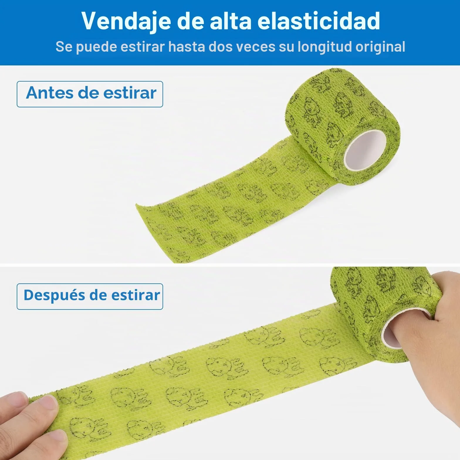 Vendaje Adhesivo Deportivo 5cm x 4,5m Cinta Cohesiva Autoadhesiva para Primeros Auxilios, Dedos, Muñecas, Tobillo