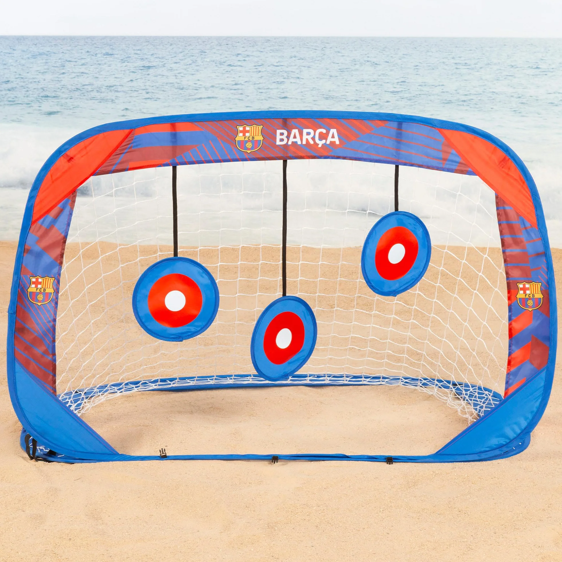 COLORBABY portería Pop-up fútbol 4 en 1, 120 x 80 x 80 cm, con dianas intercambiables, bolsa con asas