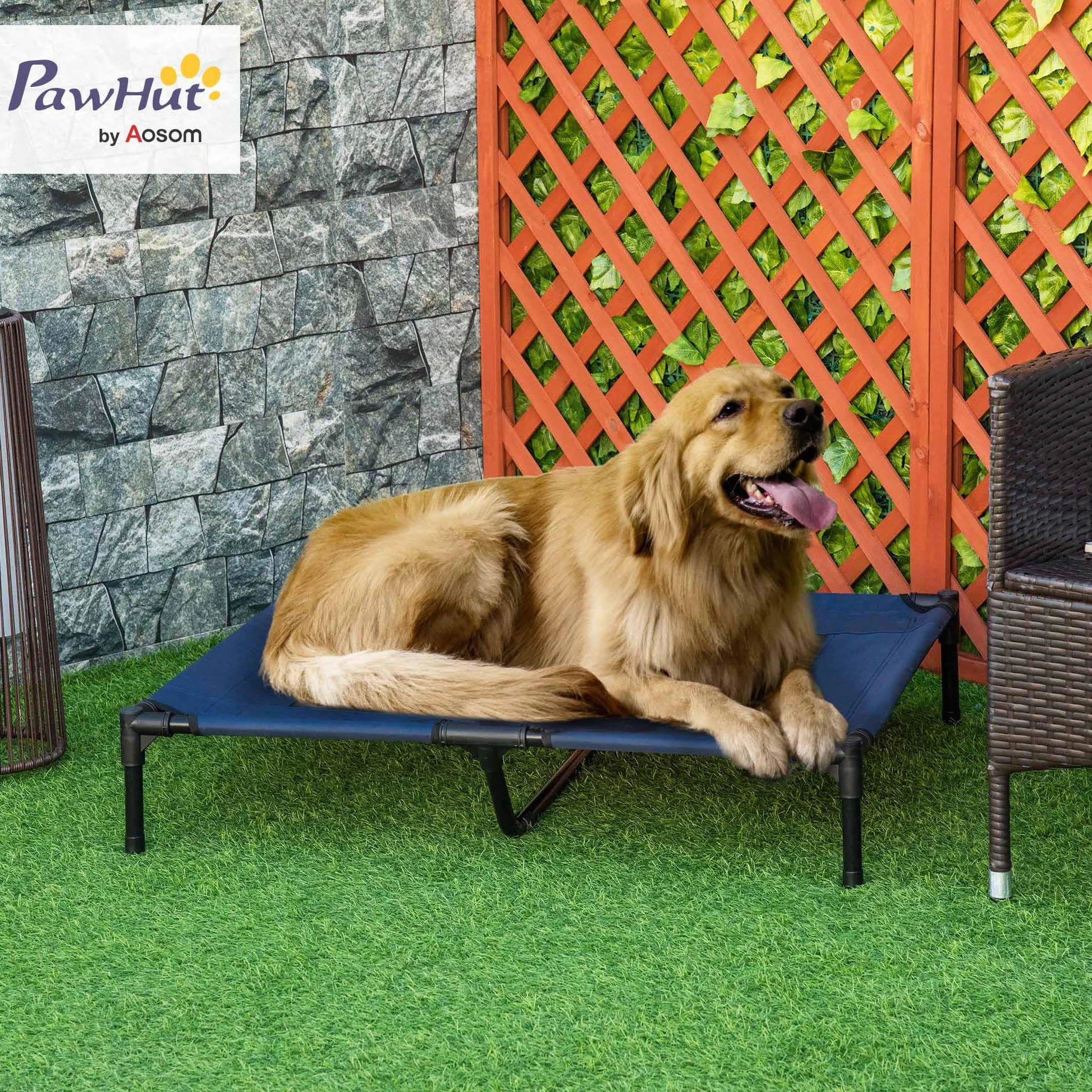 PawHut Cama para Mascotas Perros Gatos Desmontable Portatil Camping al Aire Libre Resistente al Agua
