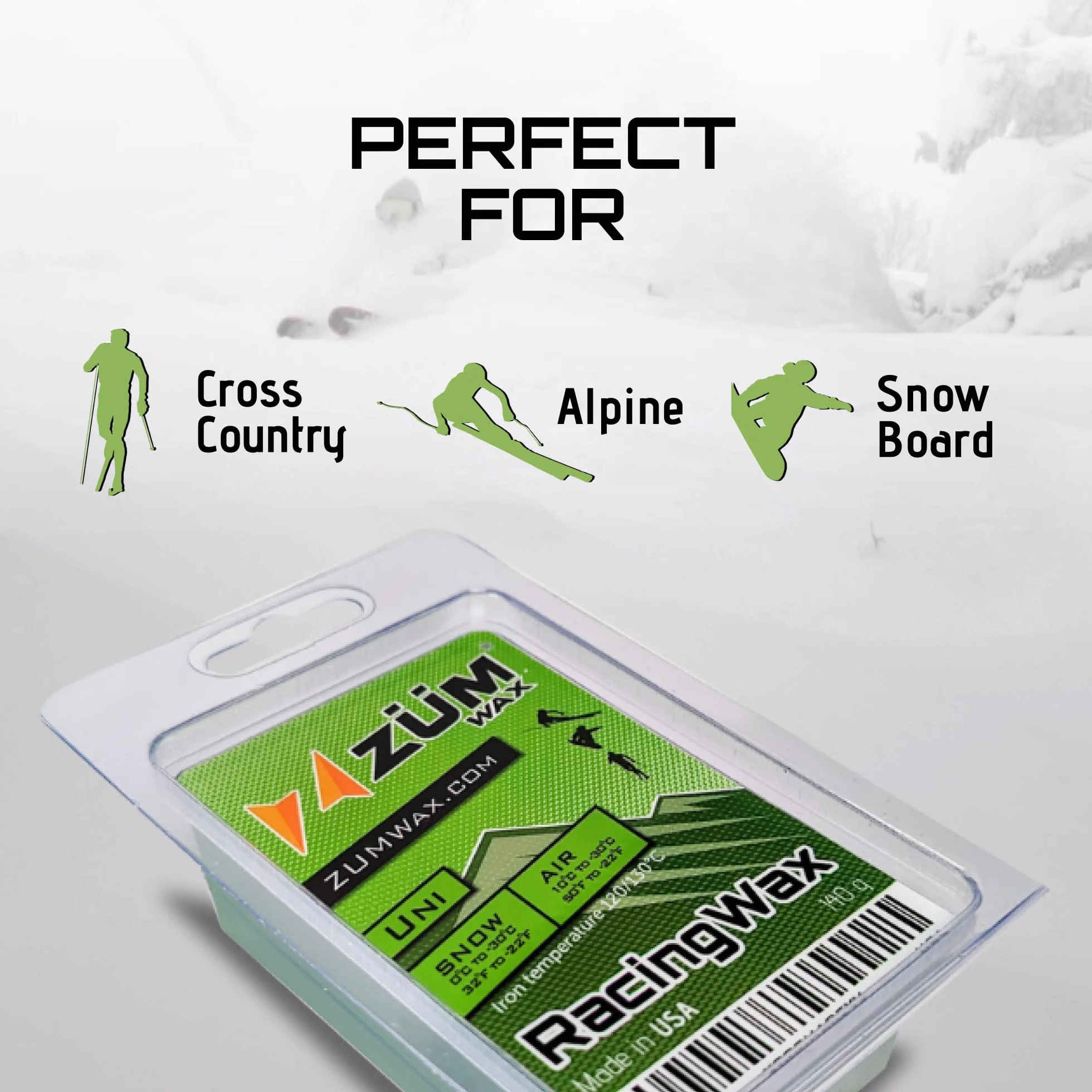ZUMWax Ski Wax 100g Universal All Temperature Racing Wax